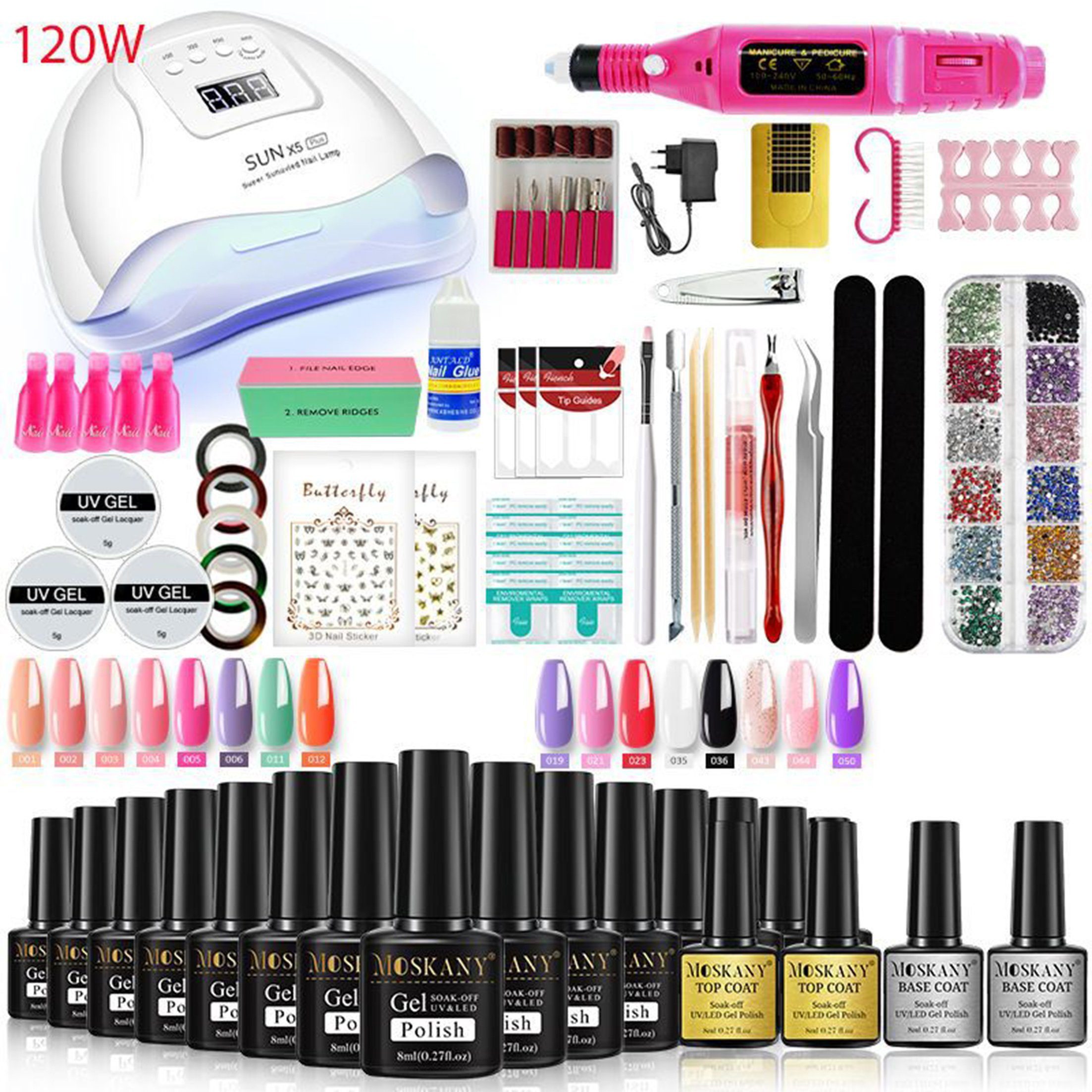 KINSI Nagellack-Set Nagellack Set,Nagelwerkzeuge,UV/LED Lamp,Nagel-Glitzer, Langanhaltende Farbergebnisse & Umweltfreundlich