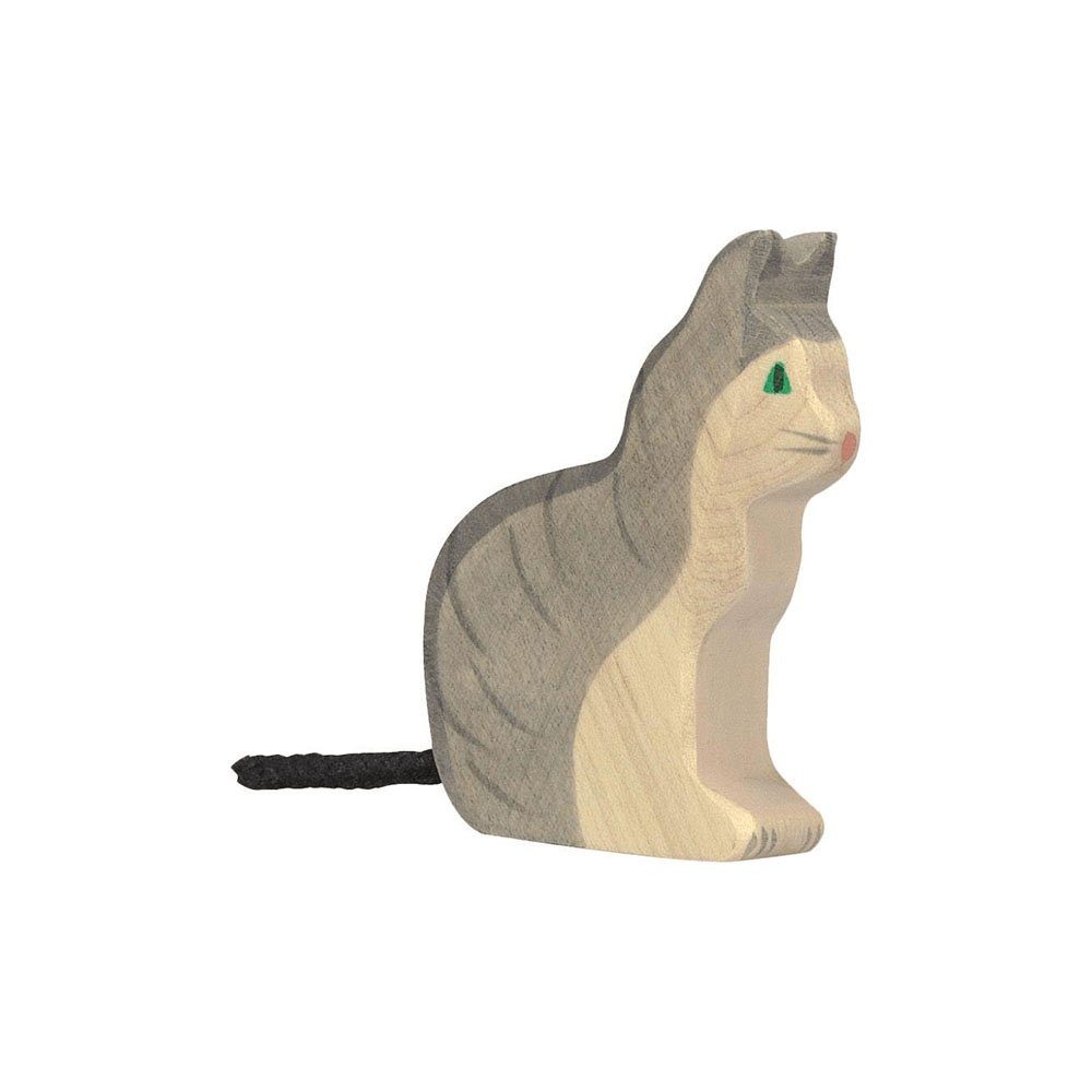 Holztiger Tierfigur HOLZTIGER Katze aus Holz - sitzend