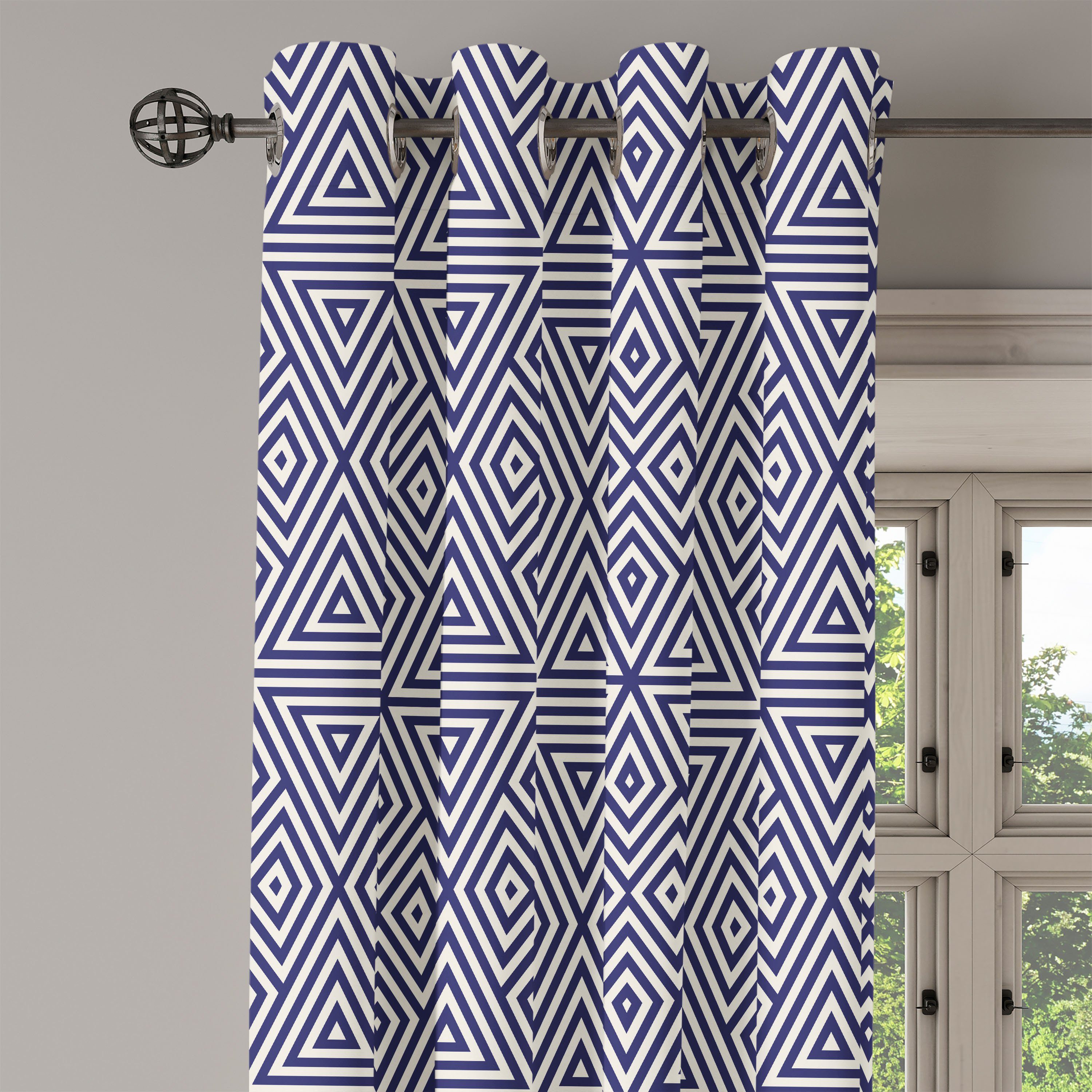Schlafzimmer Wohnzimmer, Abstrakt Gardine 2-Panel-Fenstervorhänge Dekorative Triangles für Abakuhaus, symmetrische