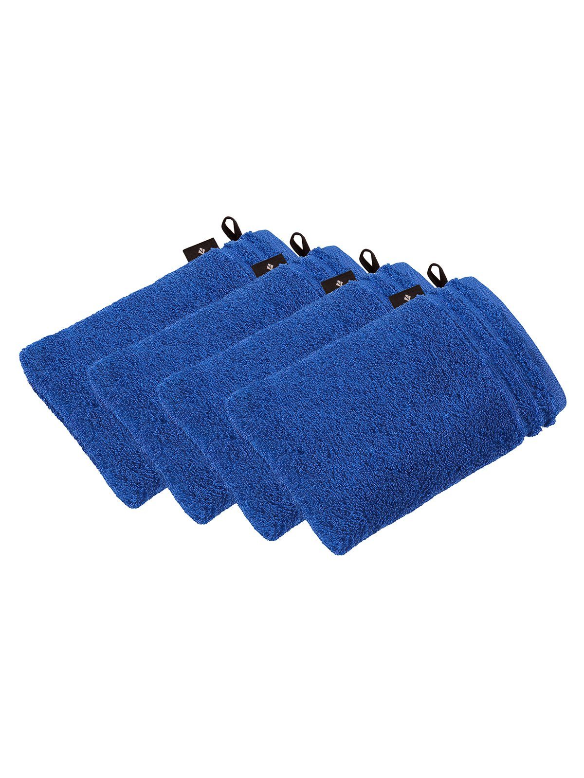 Vossen Waschhandschuh 4er Pack Waschhandschuh 22 x 16 cm Calypso feeling (Spar-Set, 4-tlg), Vegan reflex blue
