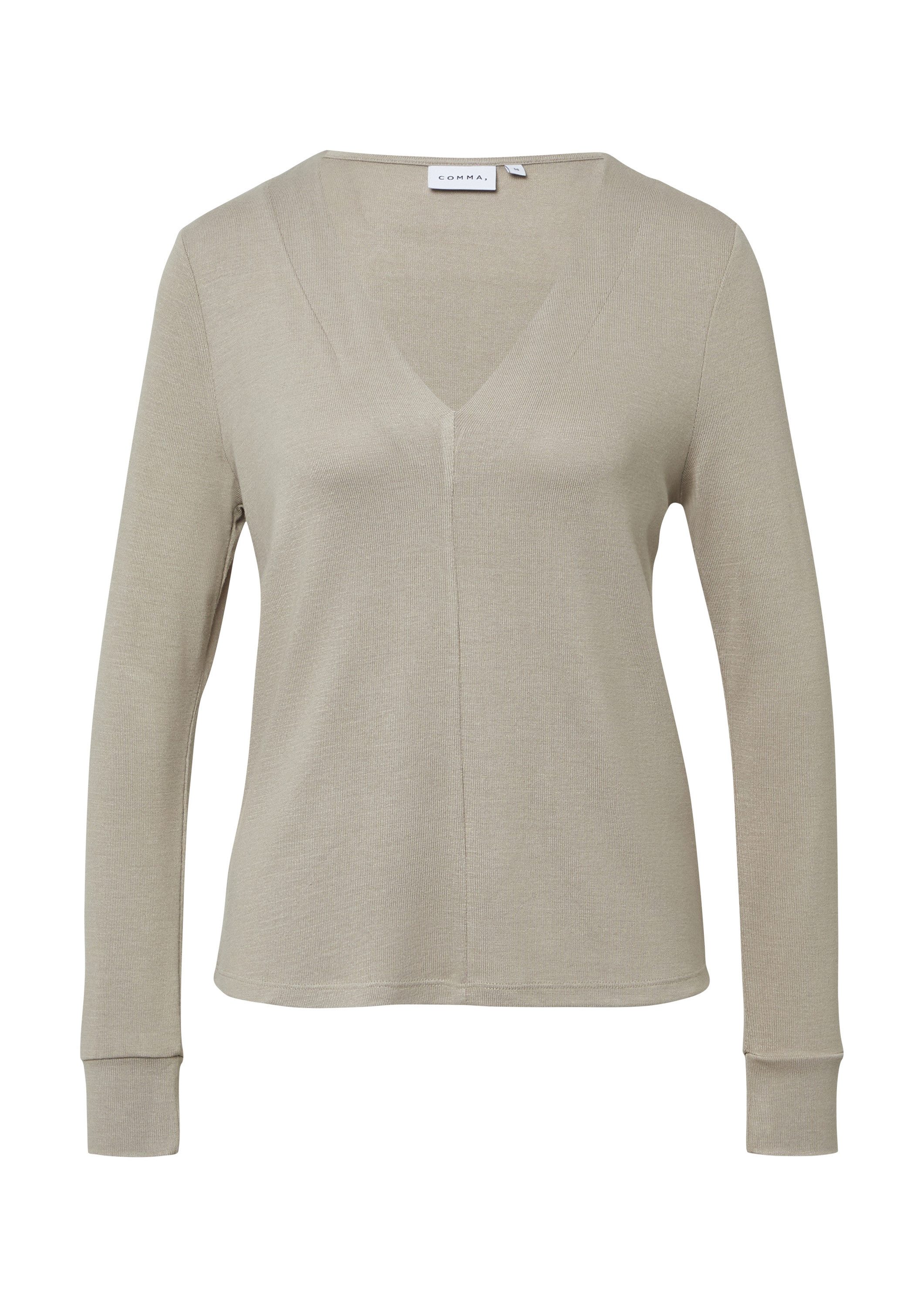 comma Langarmshirt T-Shirt Langarmshirt aus Viskosemix günstig online kaufen