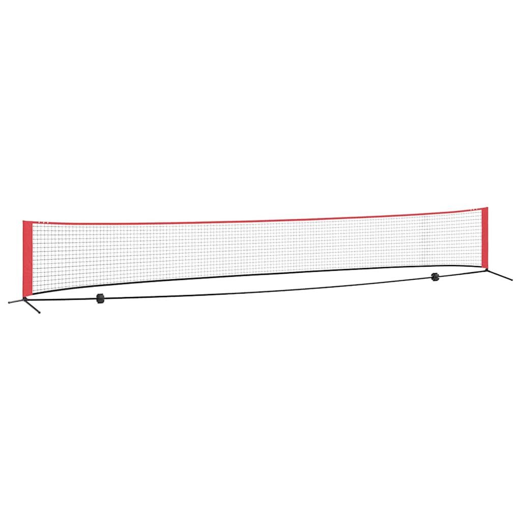 vidaXL Tennisnetz Tennisnetz Schwarz und Rot 595 x 90,5 x 87 cm Polyester (1-St)