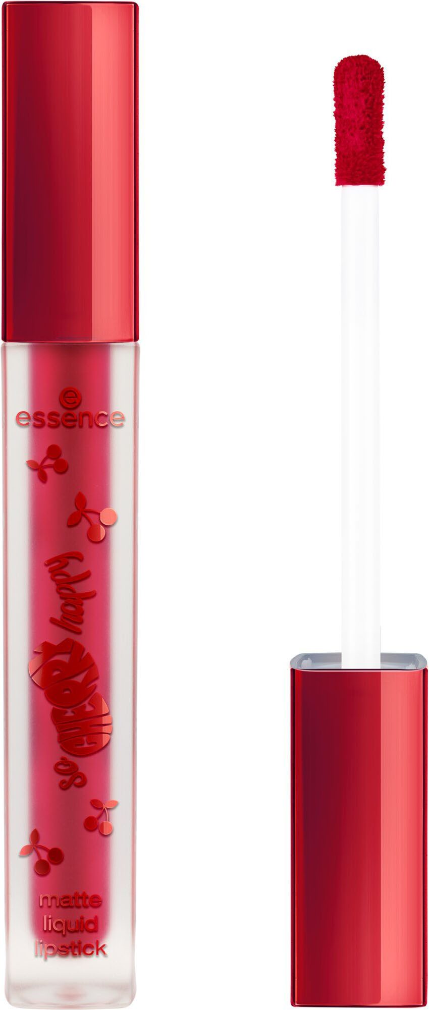 Essence Lippenstift SO CHERRY happy matte liquid lipstick, 3-tlg., Intensive Farbabgabe, mattes Finish, vegan.
