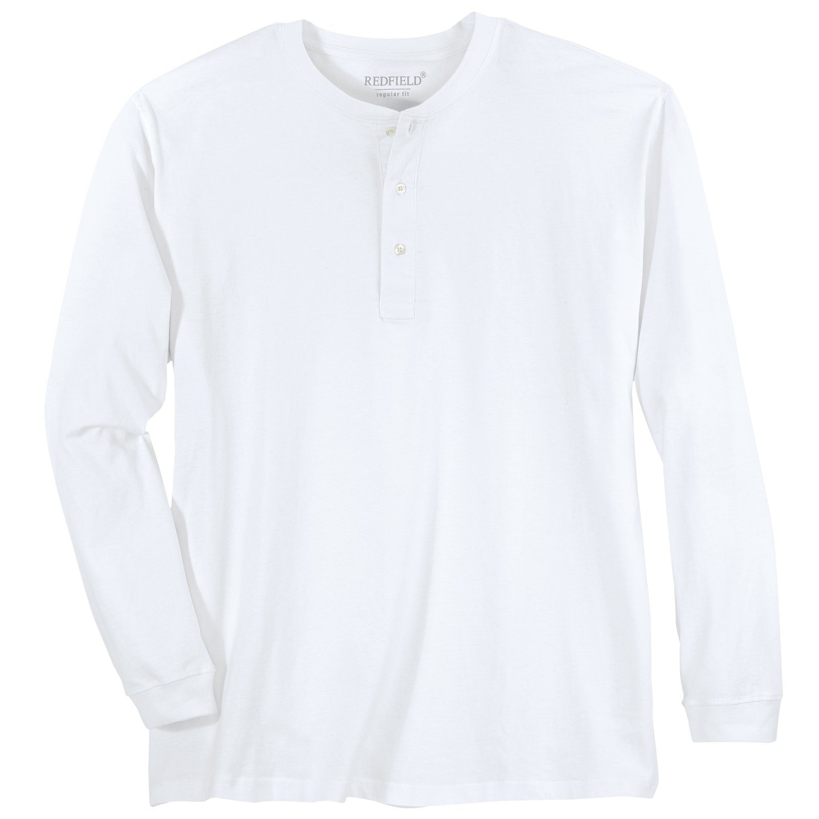 redfield Langarmshirt Übergrößen Serafino Langarmshirt in weiß | Basic-Shirts