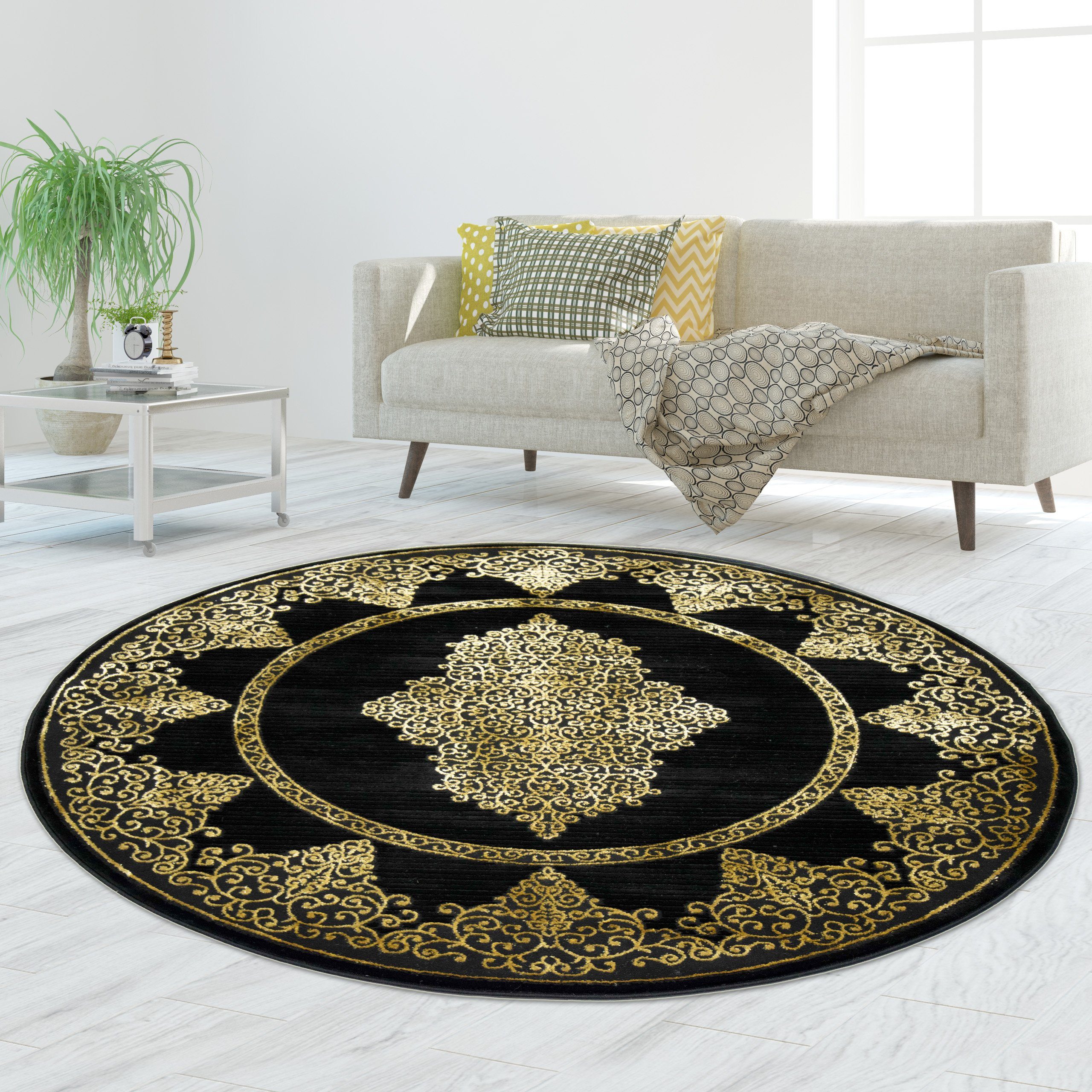 TeppichHome24 Teppich Wohnzimmerteppich Ornamente in schwarz günstig online kaufen