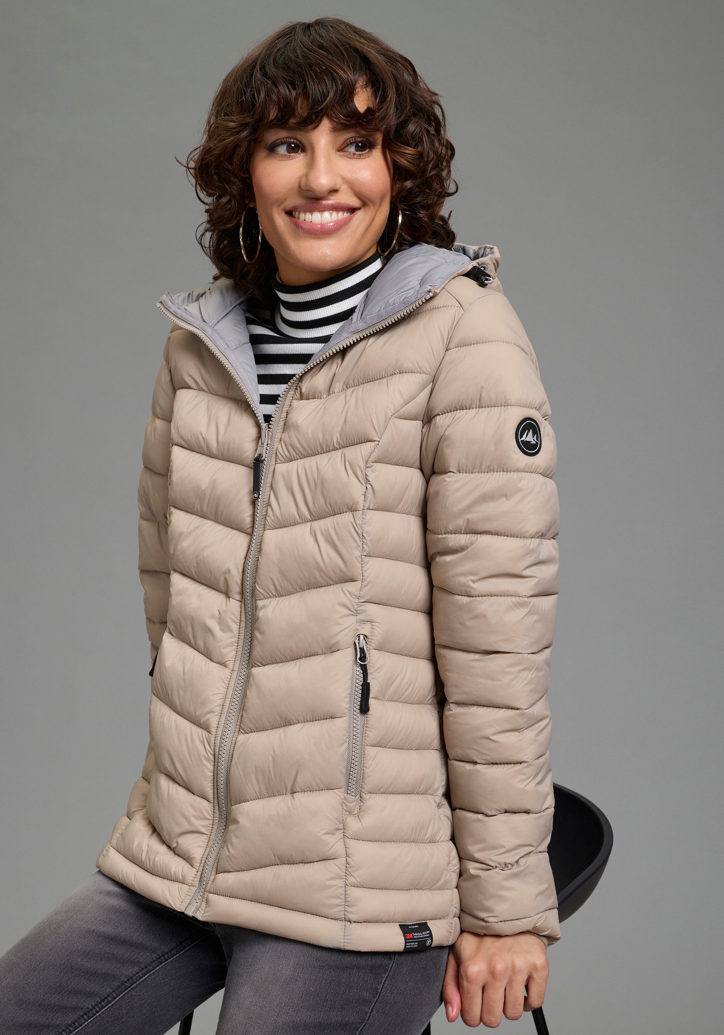 Polarino Steppjacke Übergangsjacke für kühle Tage, aus leichtem Webmaterial