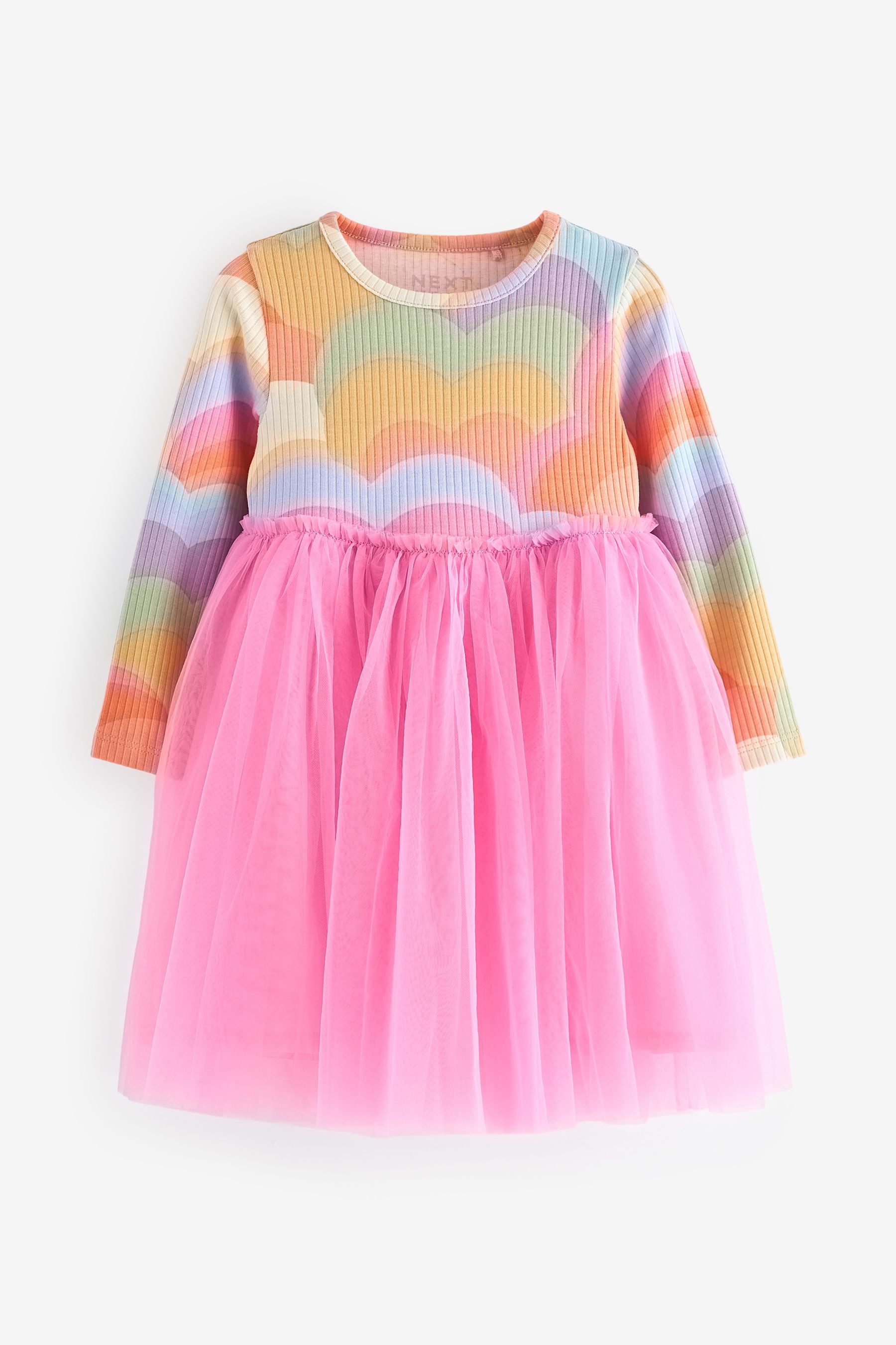 Next Tüllkleid Langärmeliges Kleid aus Netzstoff günstig online kaufen