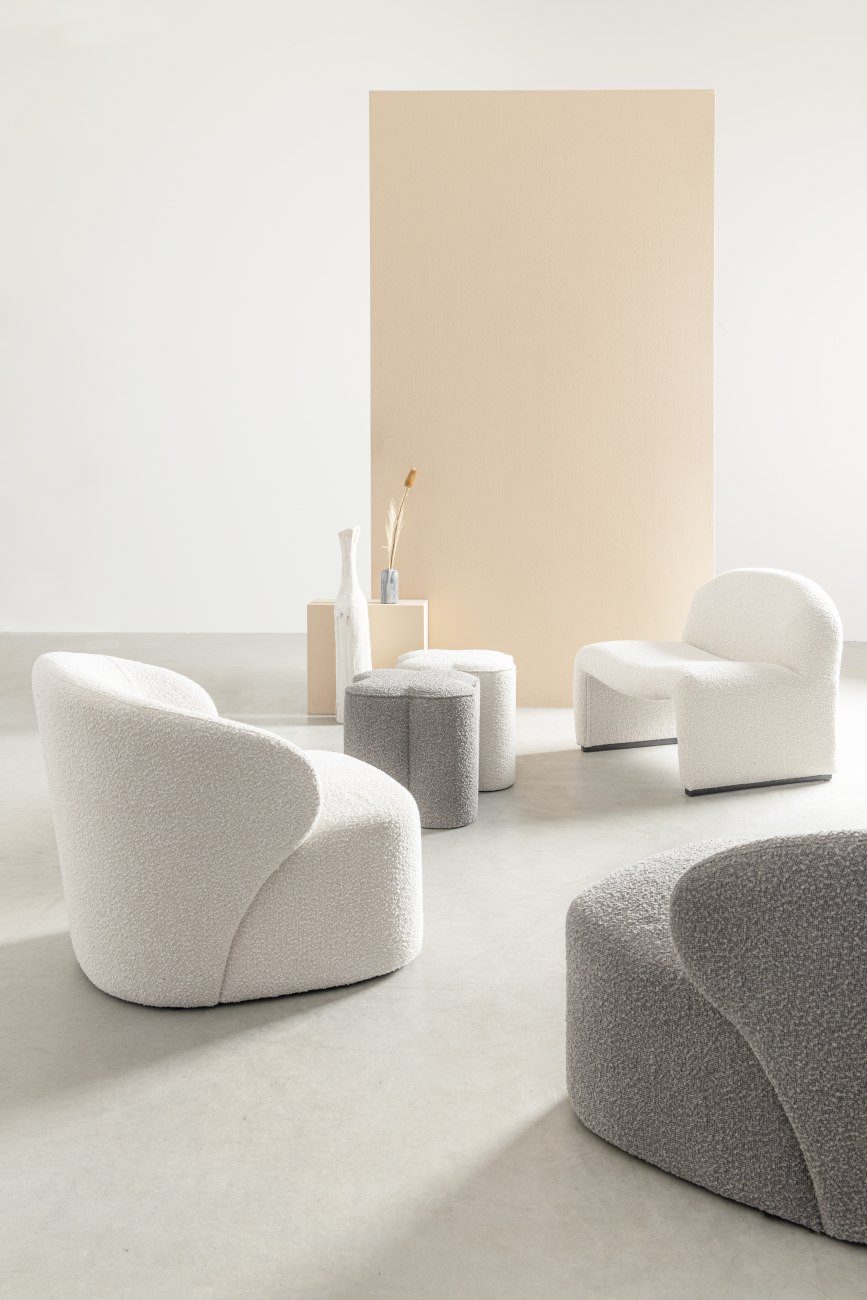 Bizzotto Pouf Cointa aus Boucle-Stoff, Natur günstig online kaufen