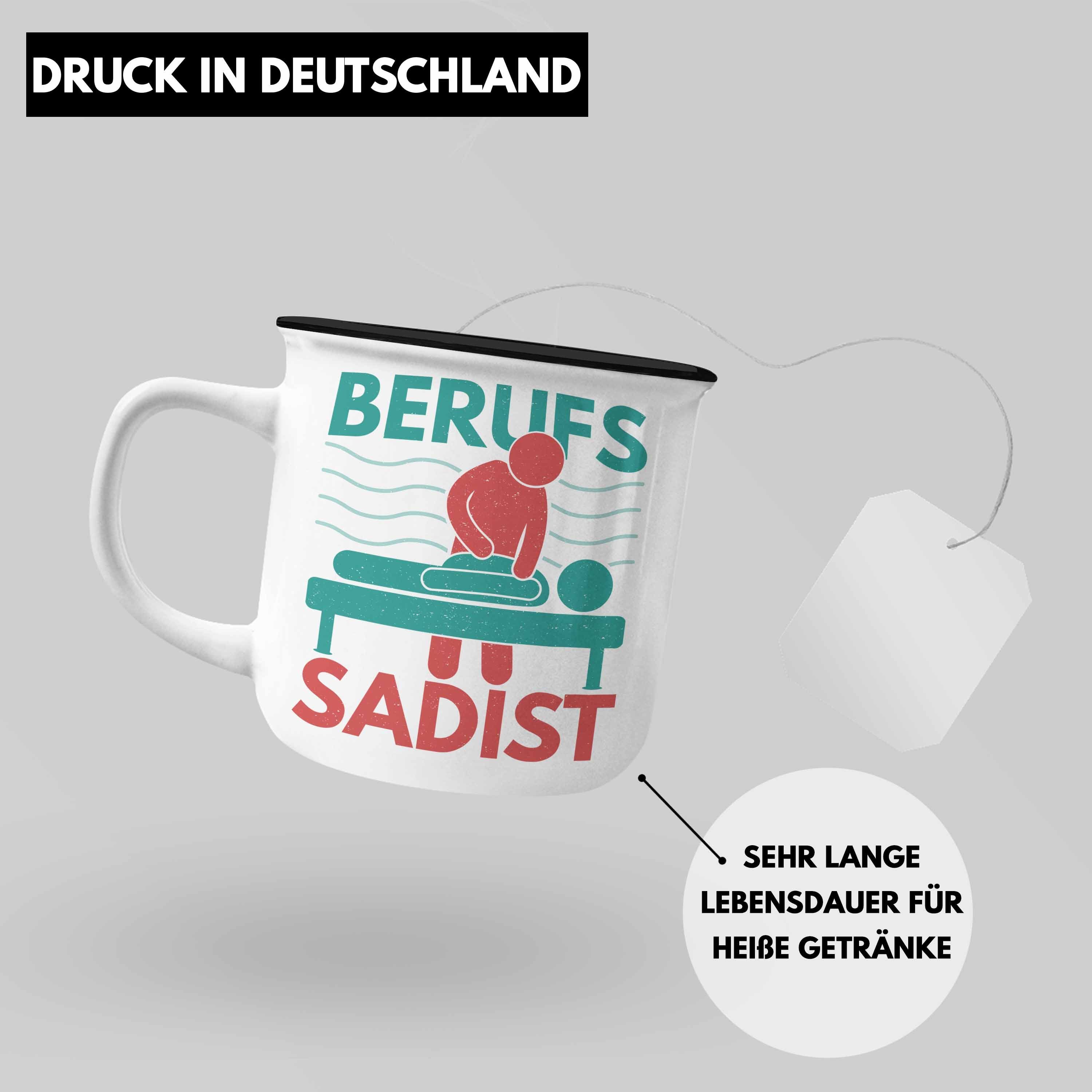 Spruch Physiotherapeut Physiotherapie Trendation Thermotasse Trendation Emaille Lustig Sadist Geschenk Tasse - Schwarz Berufs