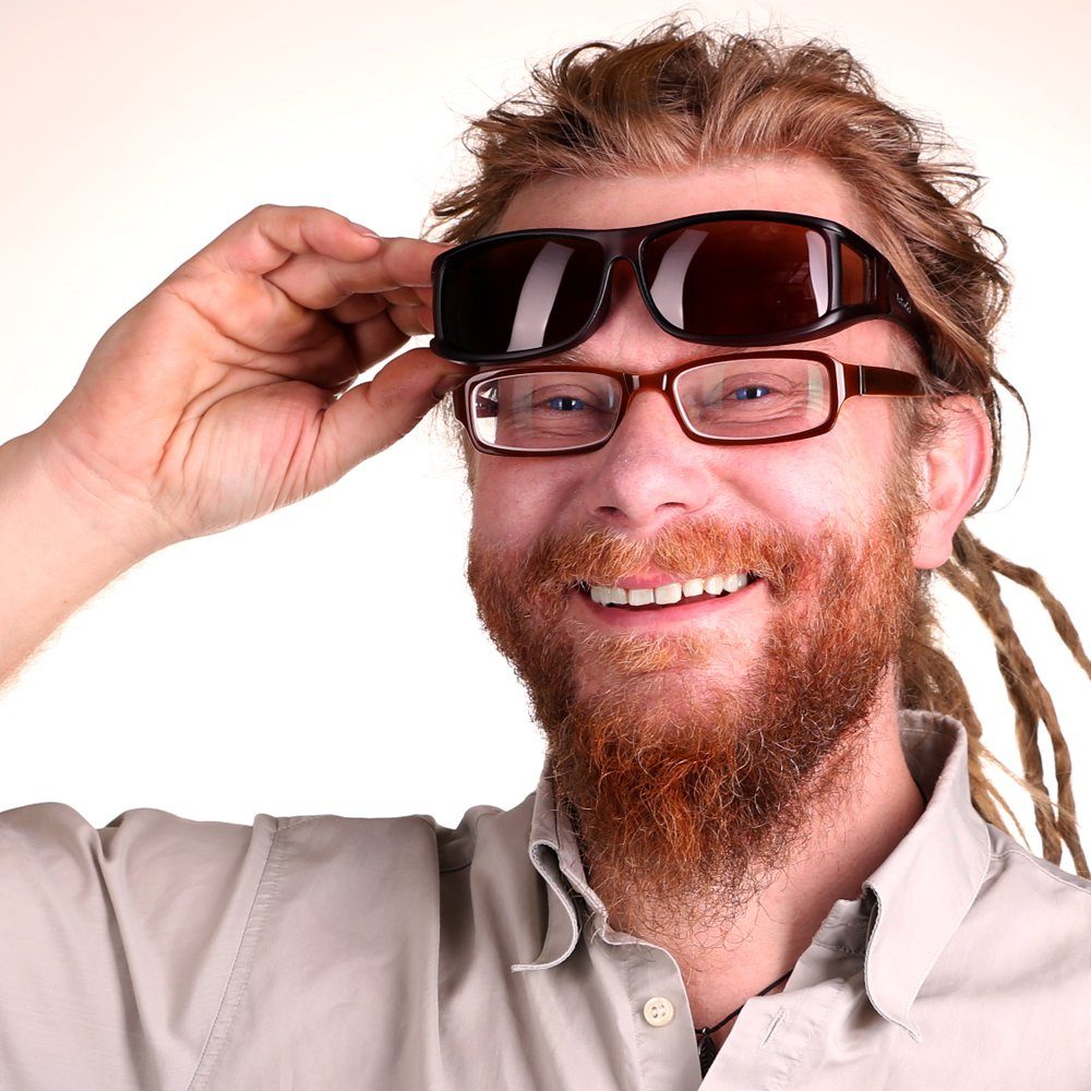 ActiveSol polarisierte, für Braun Herren 400 Matt SUNGLASSES Sonnenbrille Classic Überziehsonnenbrille UV