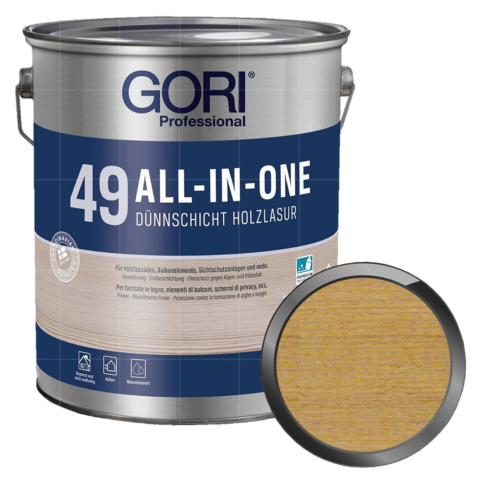 GORI Holzschutzlasur 49 ALL-IN-ONE DÜNNSCHICHT HOLZLASUR - 5 LTR