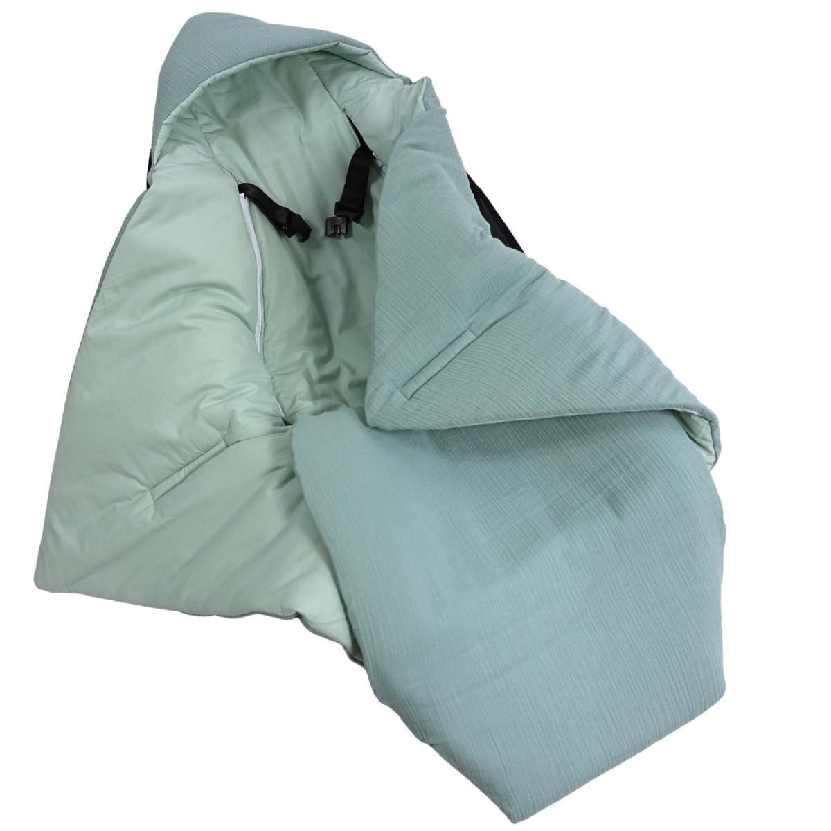 Babydecke Einschlagdecke Musselin graublau/pastellgrün, HOBEA-Germany, 3- günstig online kaufen