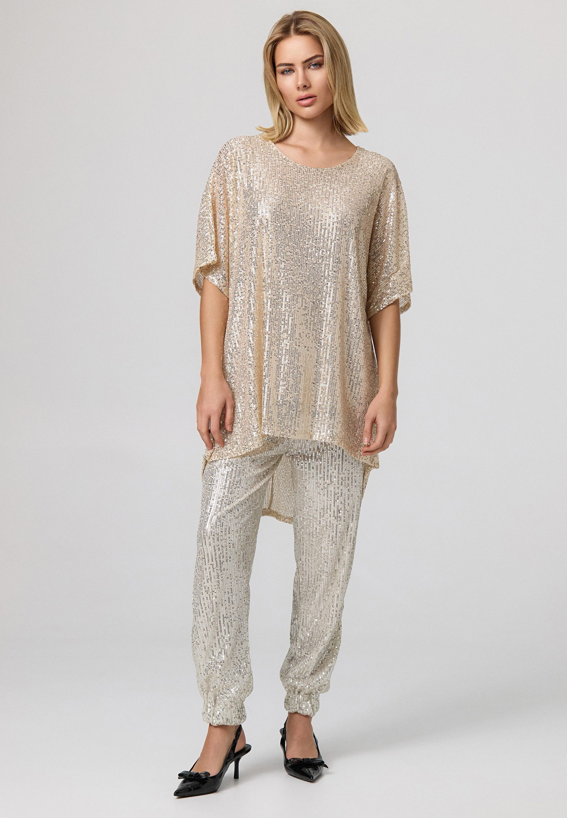 Worldclassca Paillettenshirt Worldclassca Paillettenshirt Oversize Bluse günstig online kaufen