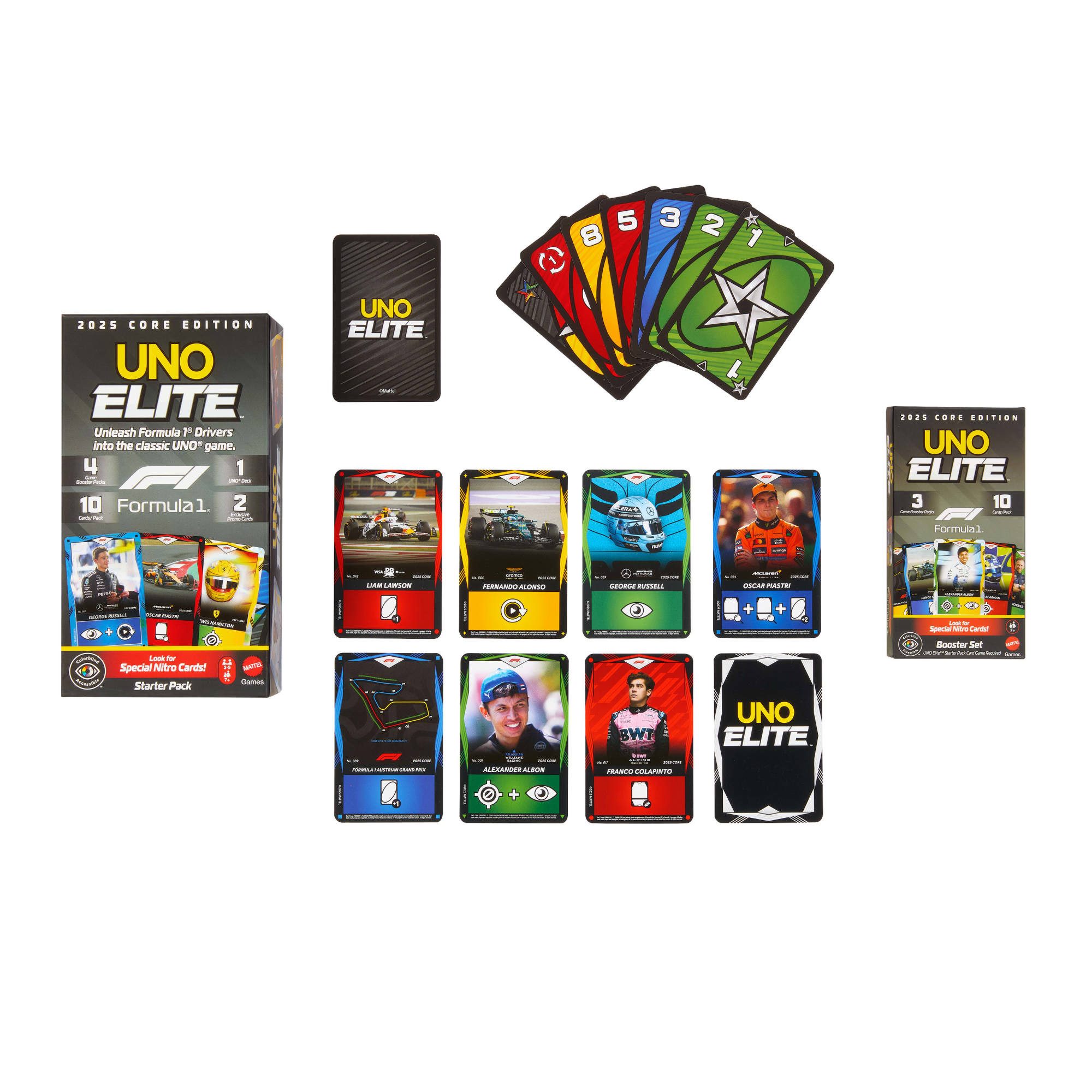 Mattel games Spiel UNO Elite F1 Booster-Set, Kartenspiel