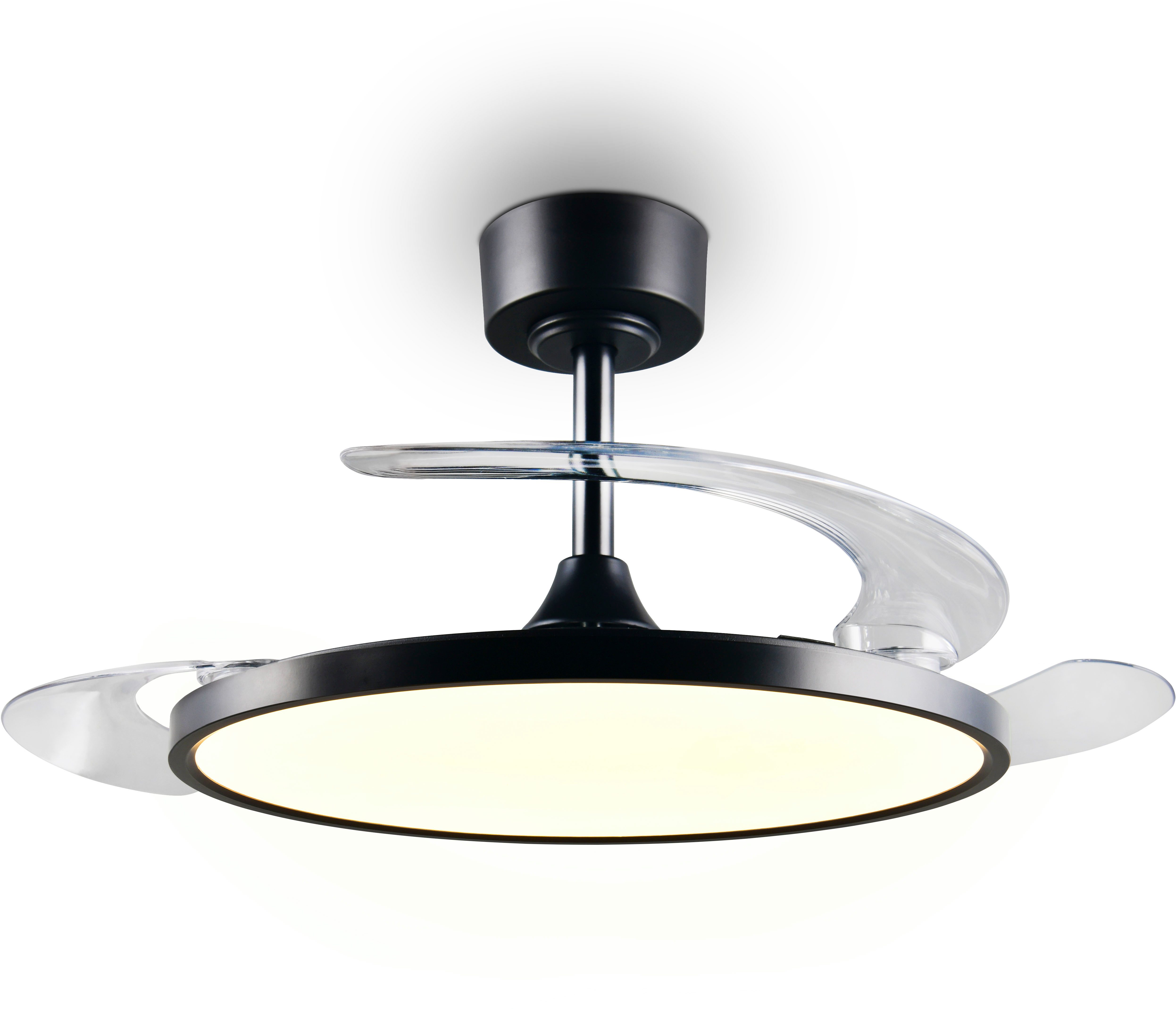 Reality Leuchten LED Deckenleuchte KASFJORD mit Ventilator, Deckenventilator mit Licht inklFernbedienung, CCT - über Fernbedienung, Dimmfunktion, Memoryfunktion, Nachtlichtfunktion, Timerfunktion, Ventilatorfunktion, getrennt schaltbar, mehrere Helligkeit