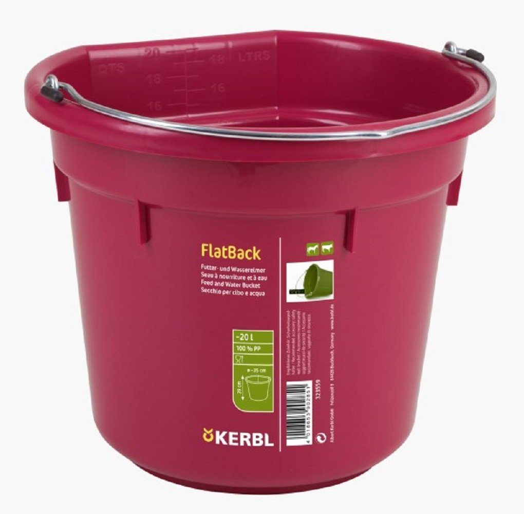 Kerbl Futterbehälter Futter- und Wassereimer FlatBack rosé 20l, Kunststoff
