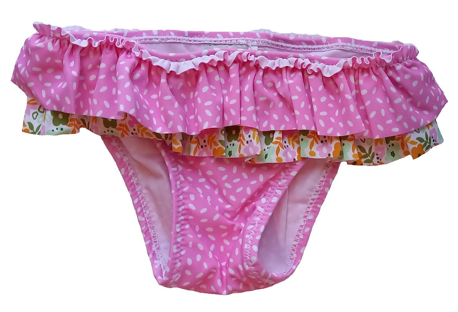 YSABEL MORA Badehose Ysabel Mora Baby Badehose Bikinislip Blumen Doppelrüsche rosa