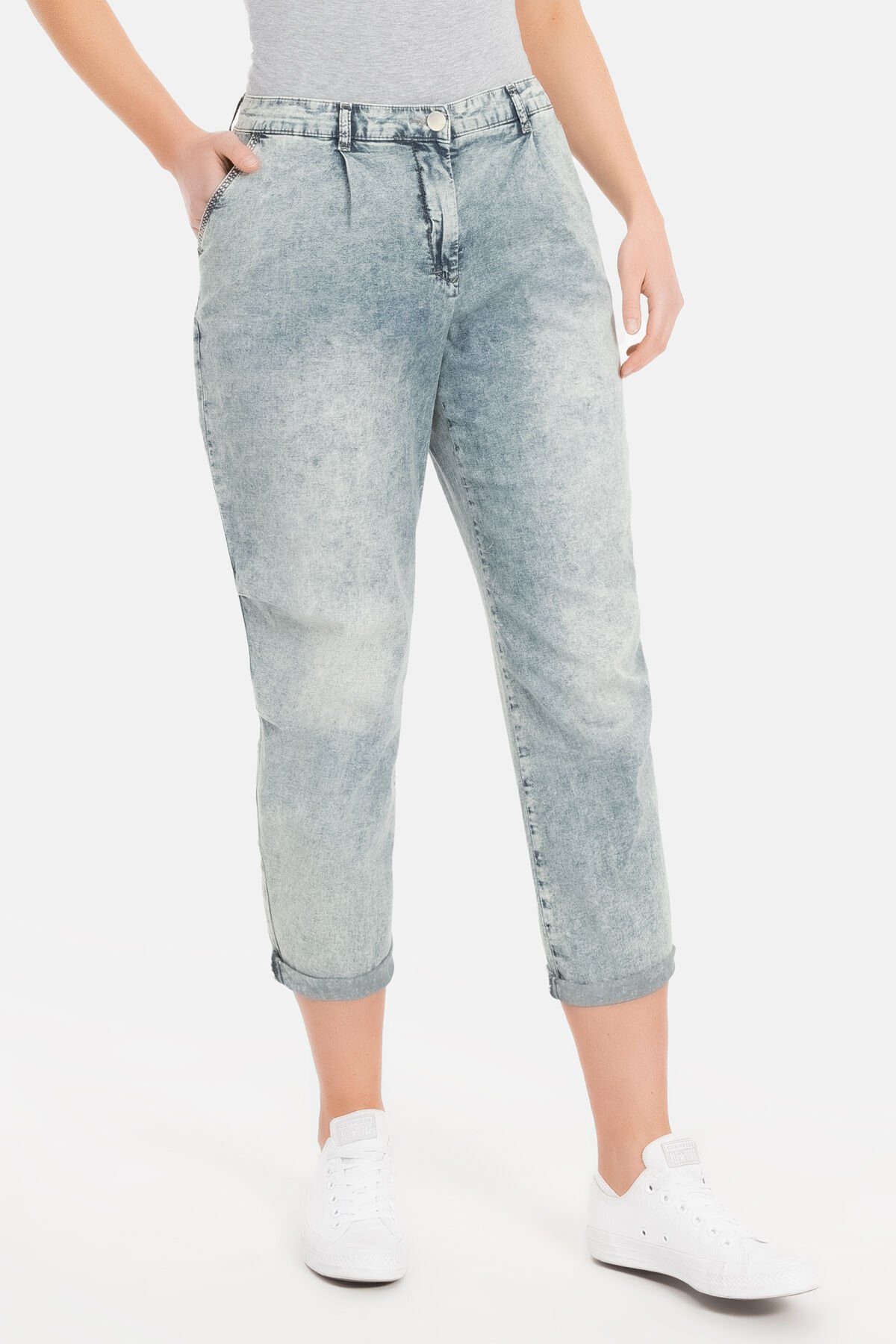 mit aufwendiger Pants SKY Relax-fit-Jeans Recover Bonny BLEACHED Effektwaschung