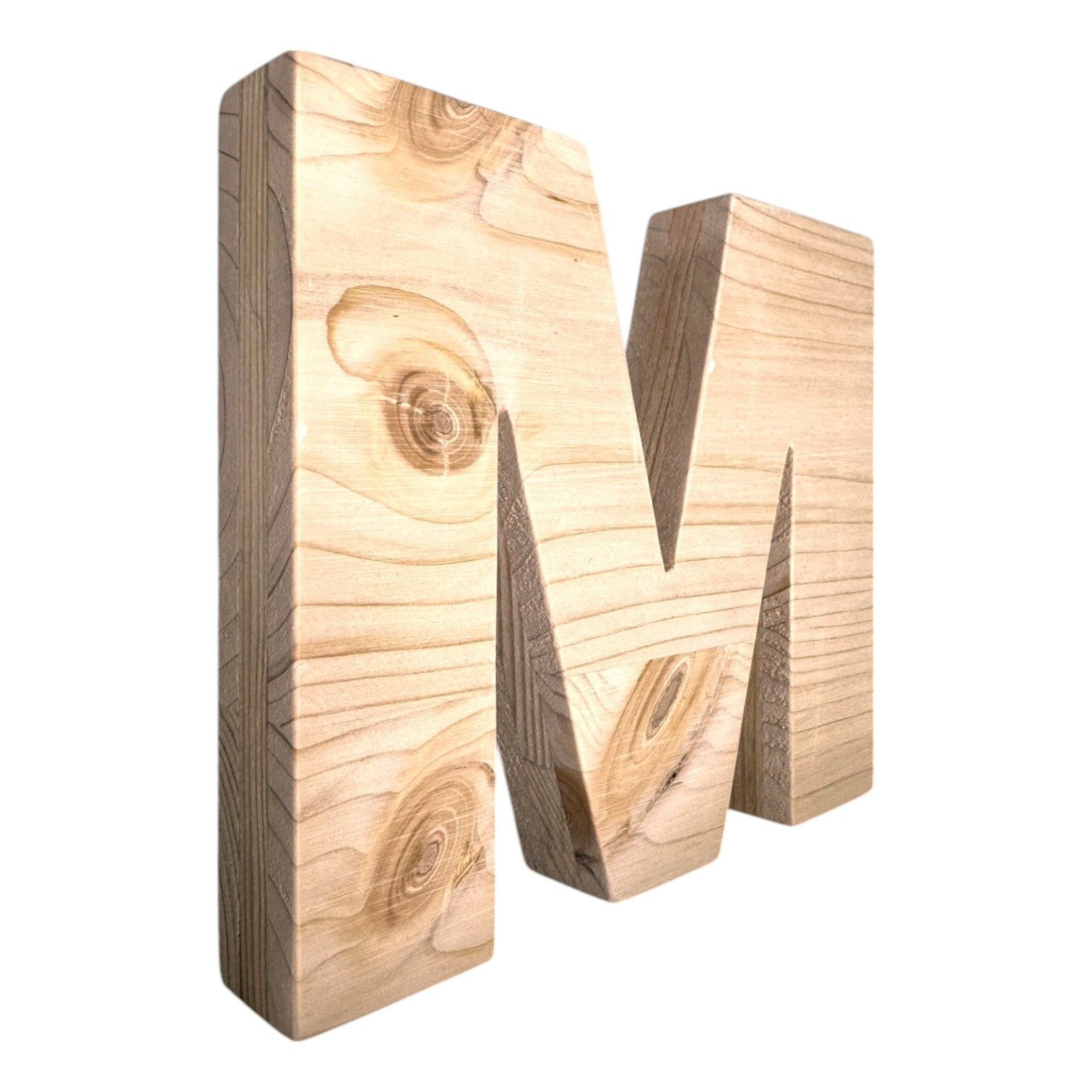 Zayno Deko-Buchstaben Holzbuchstabe "M" aus massivem Fichtenholz (Packung, 1 St., Fördert das Kennenlernen des Alphabetes), in liebevoller Handarbeit aus hochwertigem Fichtenholz gefertigt.