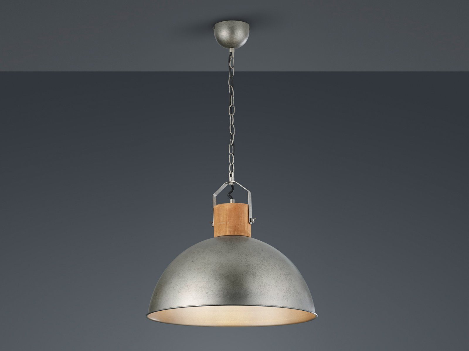 TRIO Leuchten LED Pendelleuchte, Dimmfunktion, LED wechselbar, Warmweiß, Fabrik-lampe hängend über Esstisch Industrie-design Industrial, Ø45cm