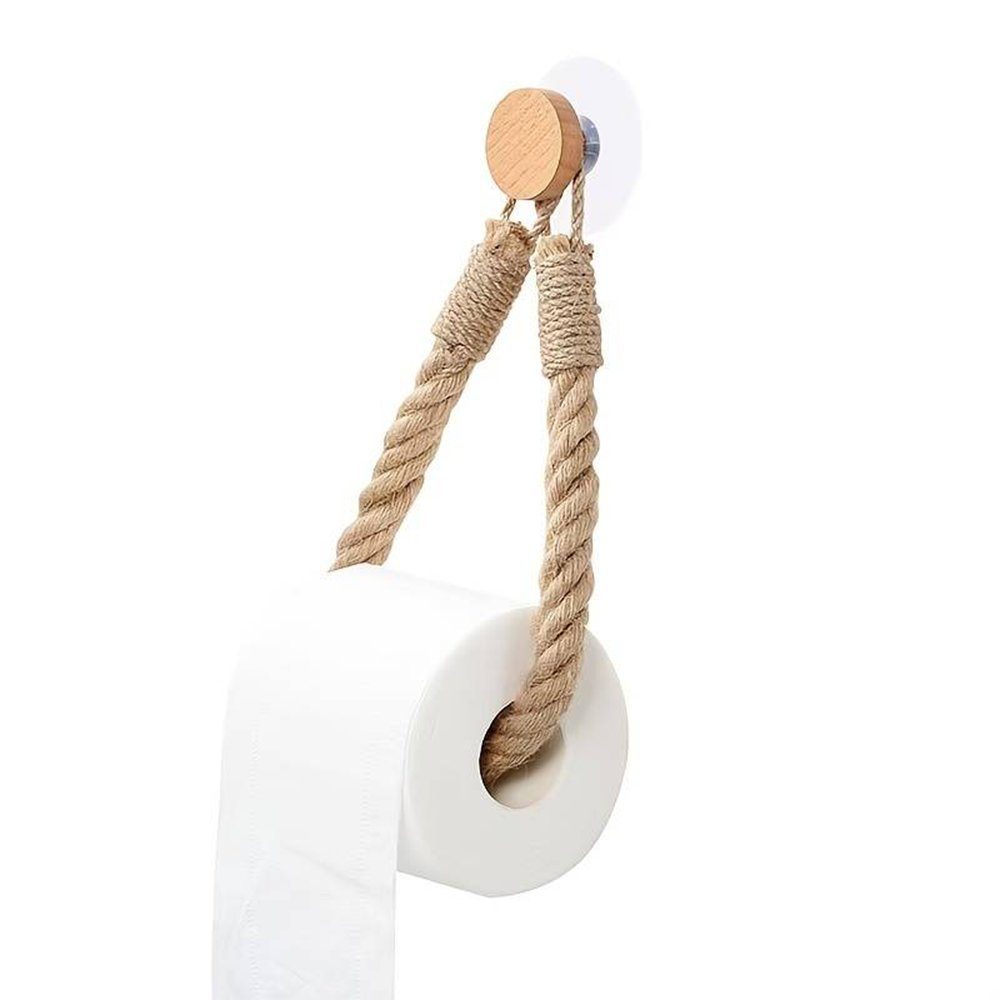 Zimtky Hanfseil-Papierhandtuchhalter,Gesichtshandtuch-Aufbewahrungsregal Toilettenpapierhalter