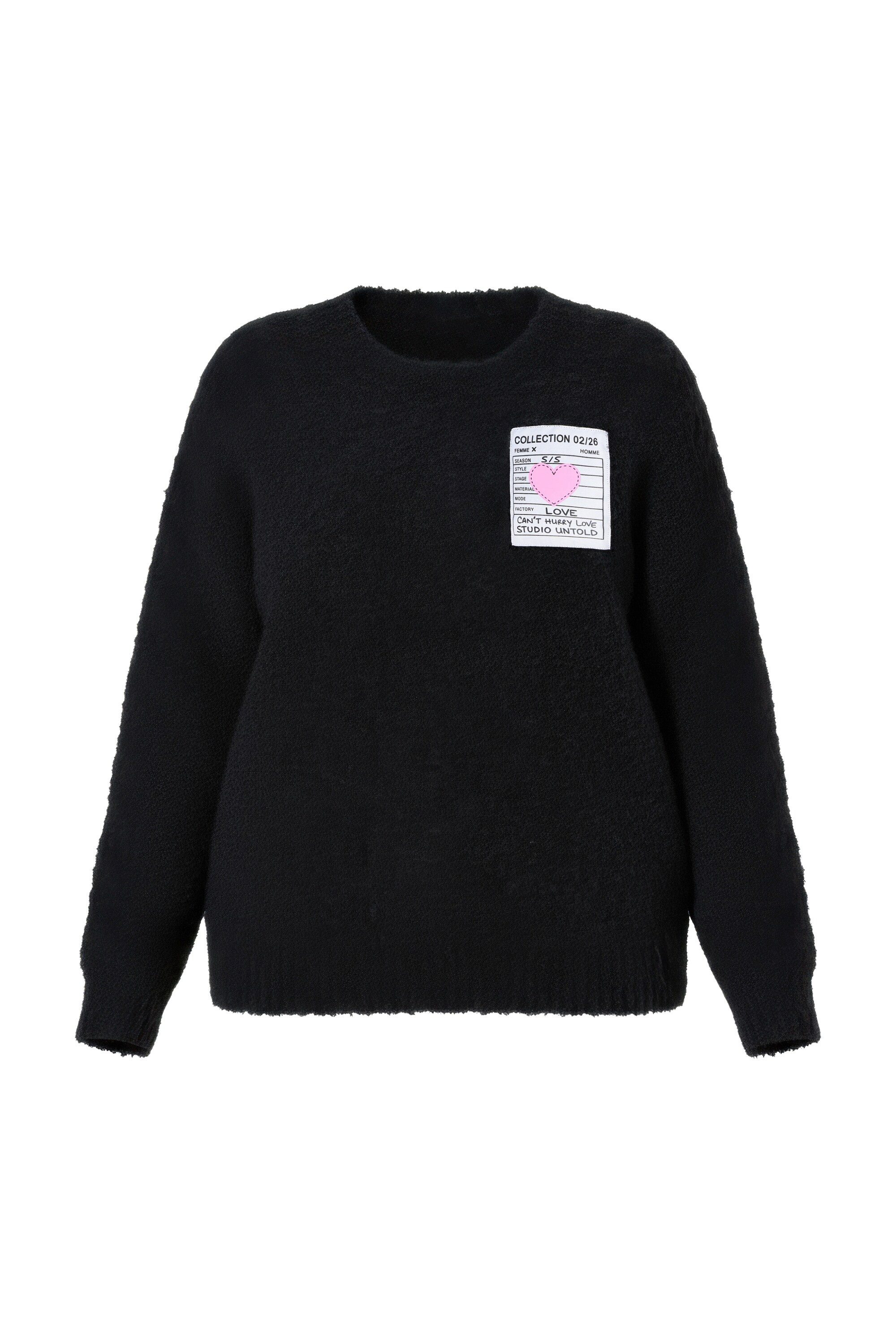 Strickpullover Pullover oversized Patch Langarm