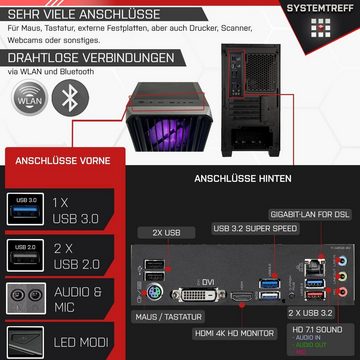 SYSTEMTREFF Basic Gaming-PC-Komplettsystem (24", AMD Ryzen 7 5800X, Radeon RX 6600, 32 GB RAM, 1000 GB SSD, Windows 11, WLAN)