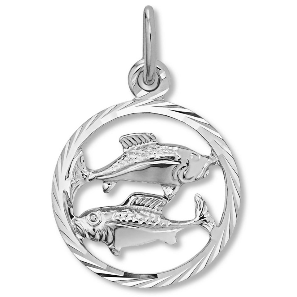 ONE ELEMENT Kette mit Anhänger Fische Sternzeichen Anhänger aus 925 Silber,  Schmuckset - Set mit verstellbarer Halskette