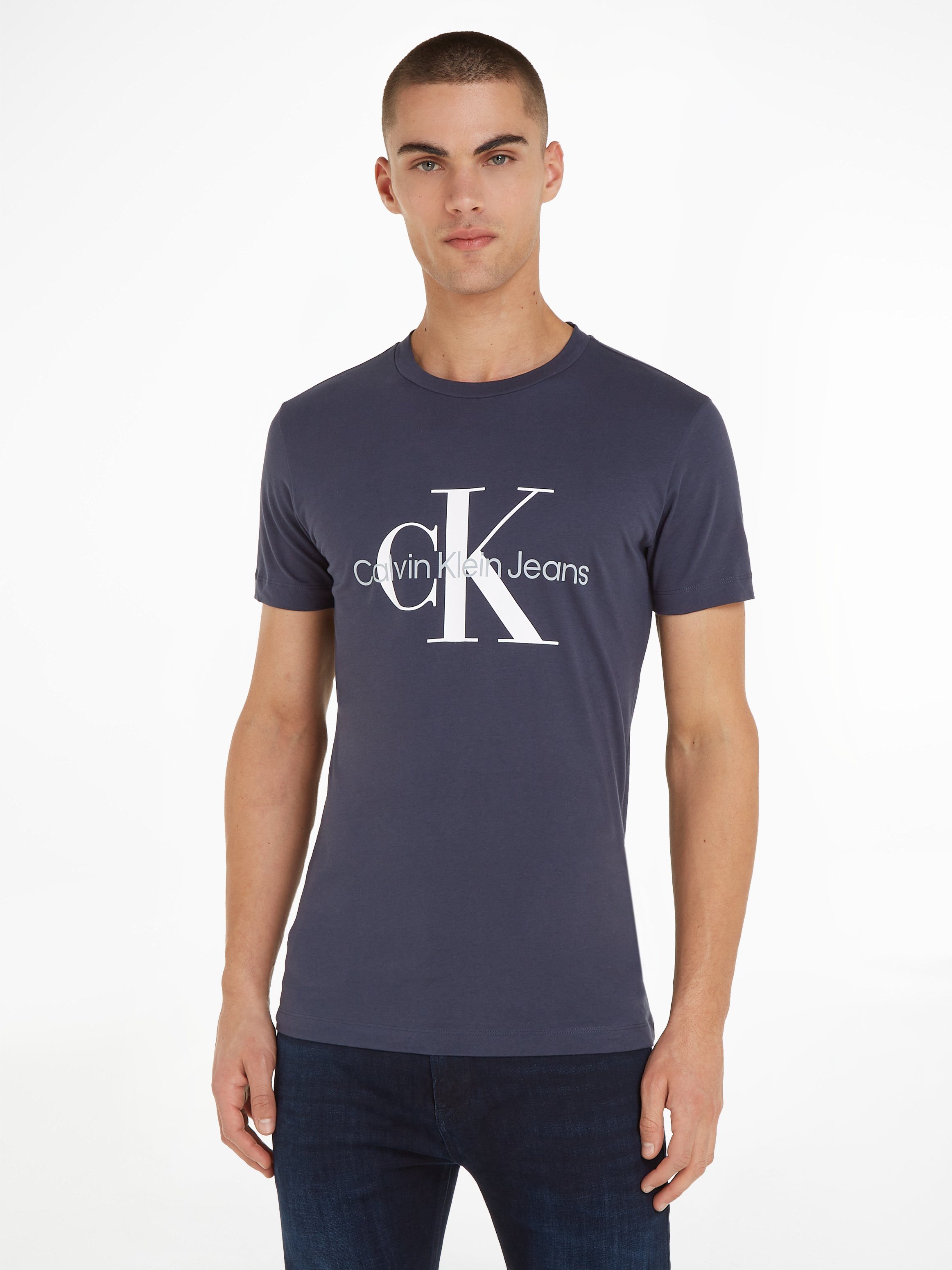 Calvin Klein Jeans T-Shirt ICONIC MONOGRAM SLIM TEE Night Sky