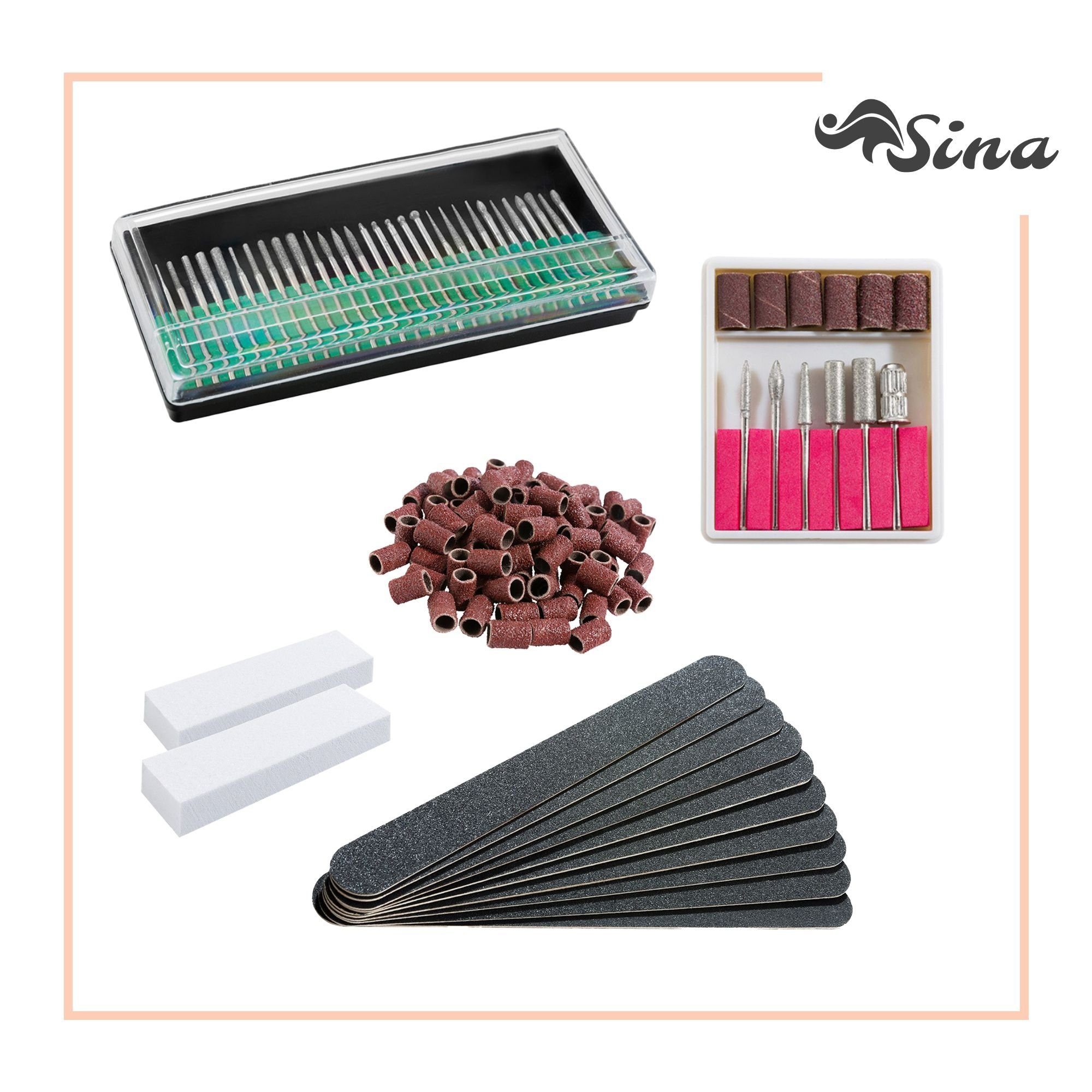 inkl. Diamantfräser Sina tlg.-Bit-und Mandrel-Set, 30 Beauty-Multigerät 6