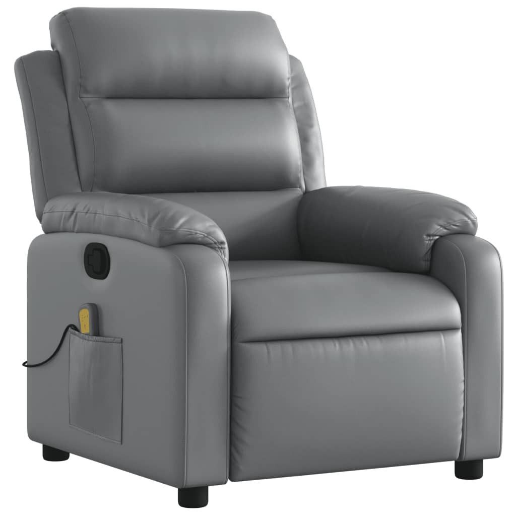 vidaXL Sessel Massagesessel Grau Kunstleder (1-St) günstig online kaufen