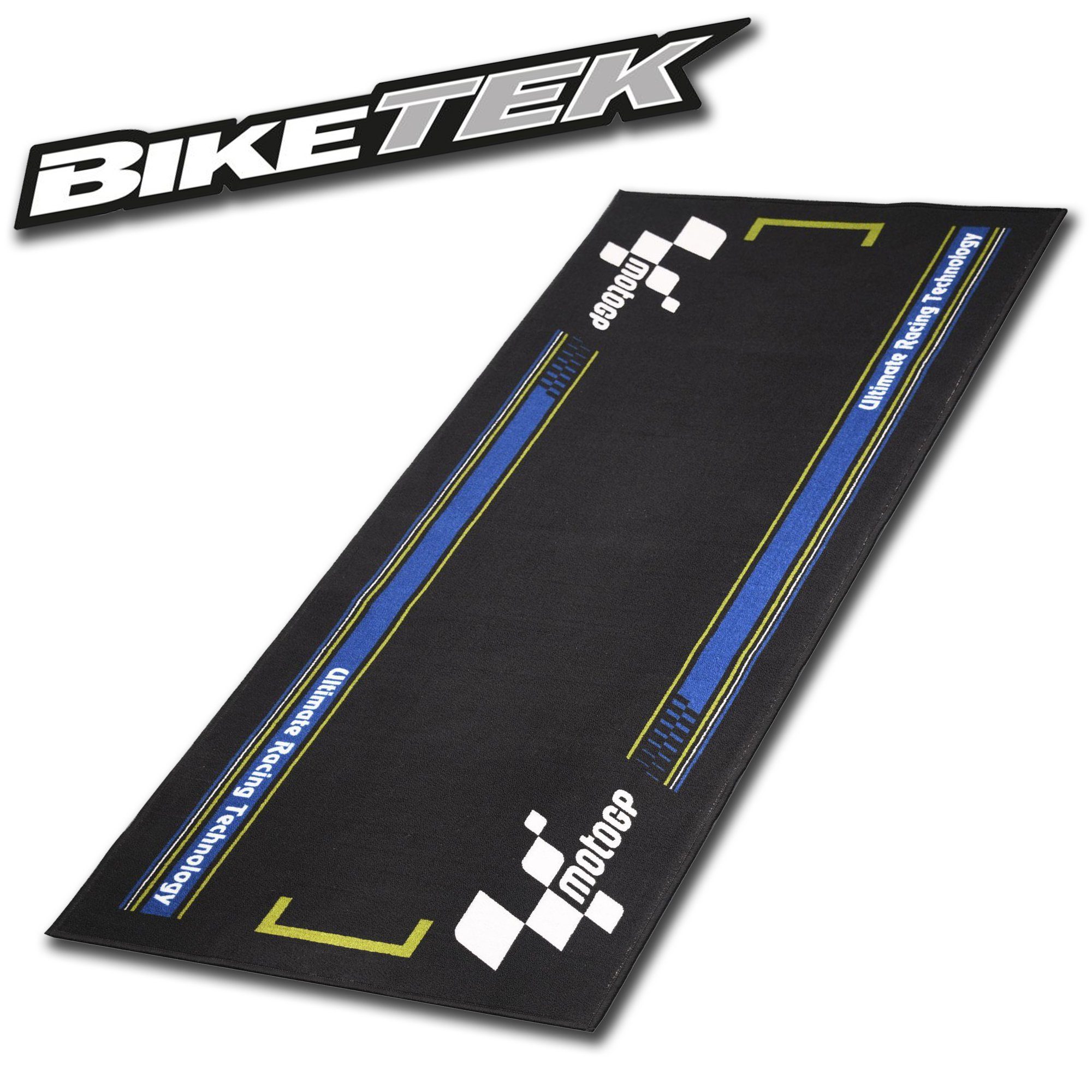 Designteppich BikeTek Motorradteppich Moto GP Starting Grid schwarz blau,  Biketek