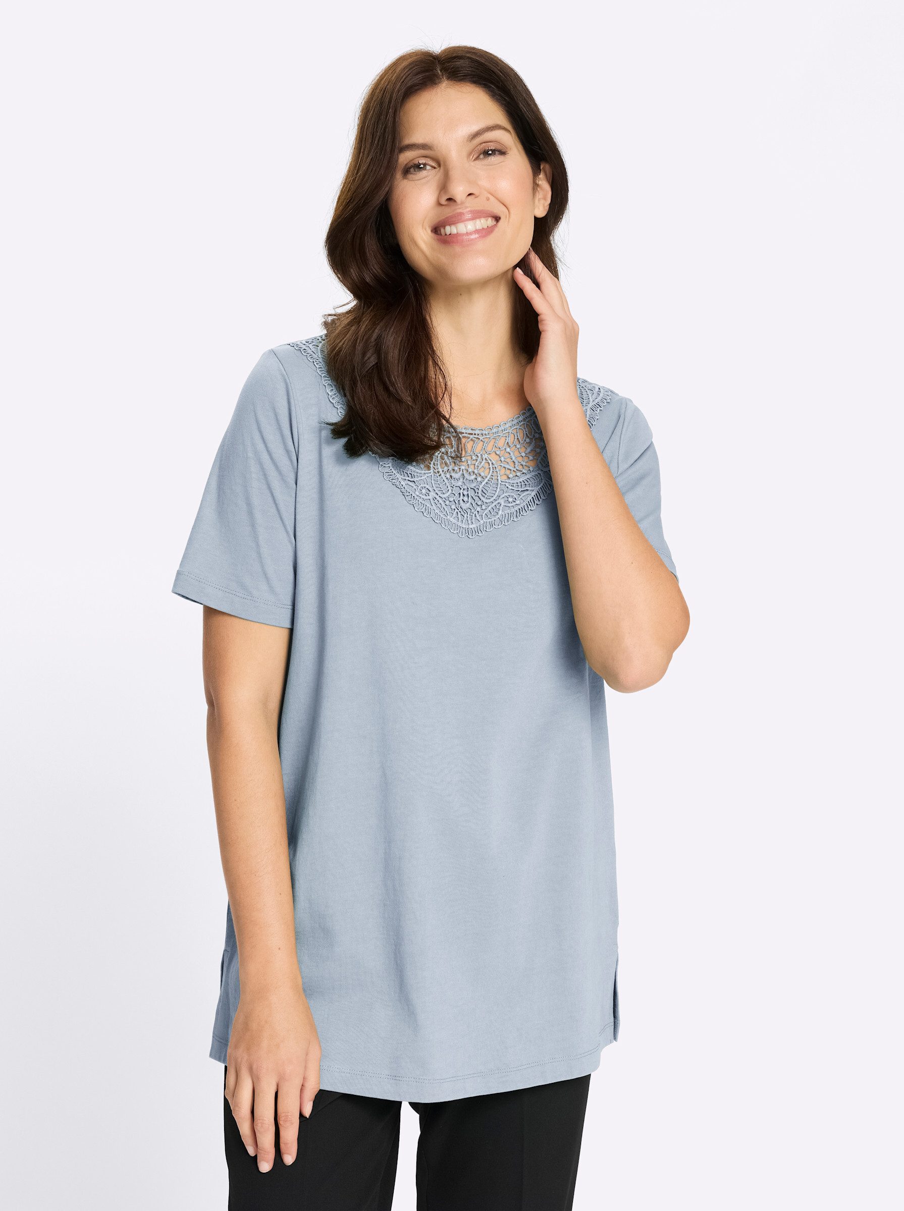 Sieh an! T-Shirt Longshirt Kurzarm günstig online kaufen