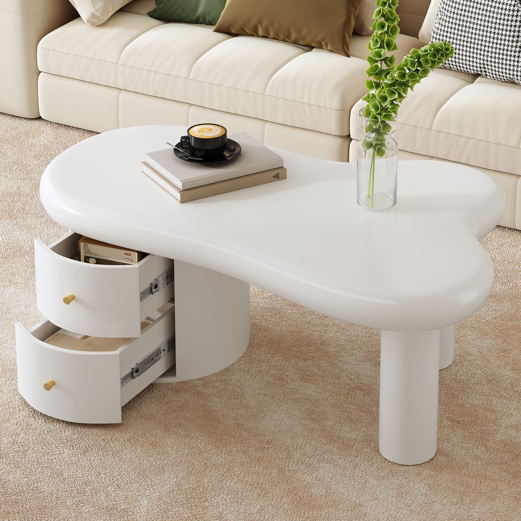 Merax Couchtisch Unregelmäßige Kaffeetisch Sofatisch (1-St), Wohnzimmertisc günstig online kaufen