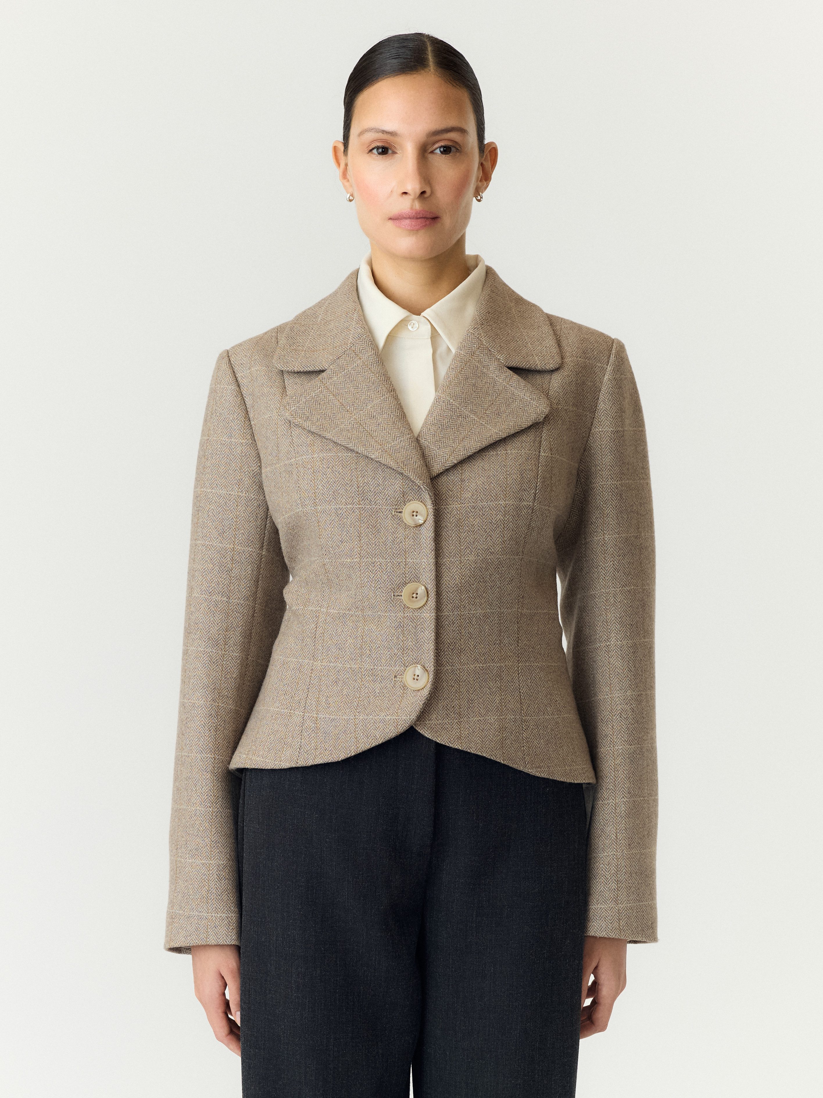 Y.A.S Kurzjacke YASTHELA LS WOOL BLEND SHORT JACKET NOOS Materialmix mit Wolle