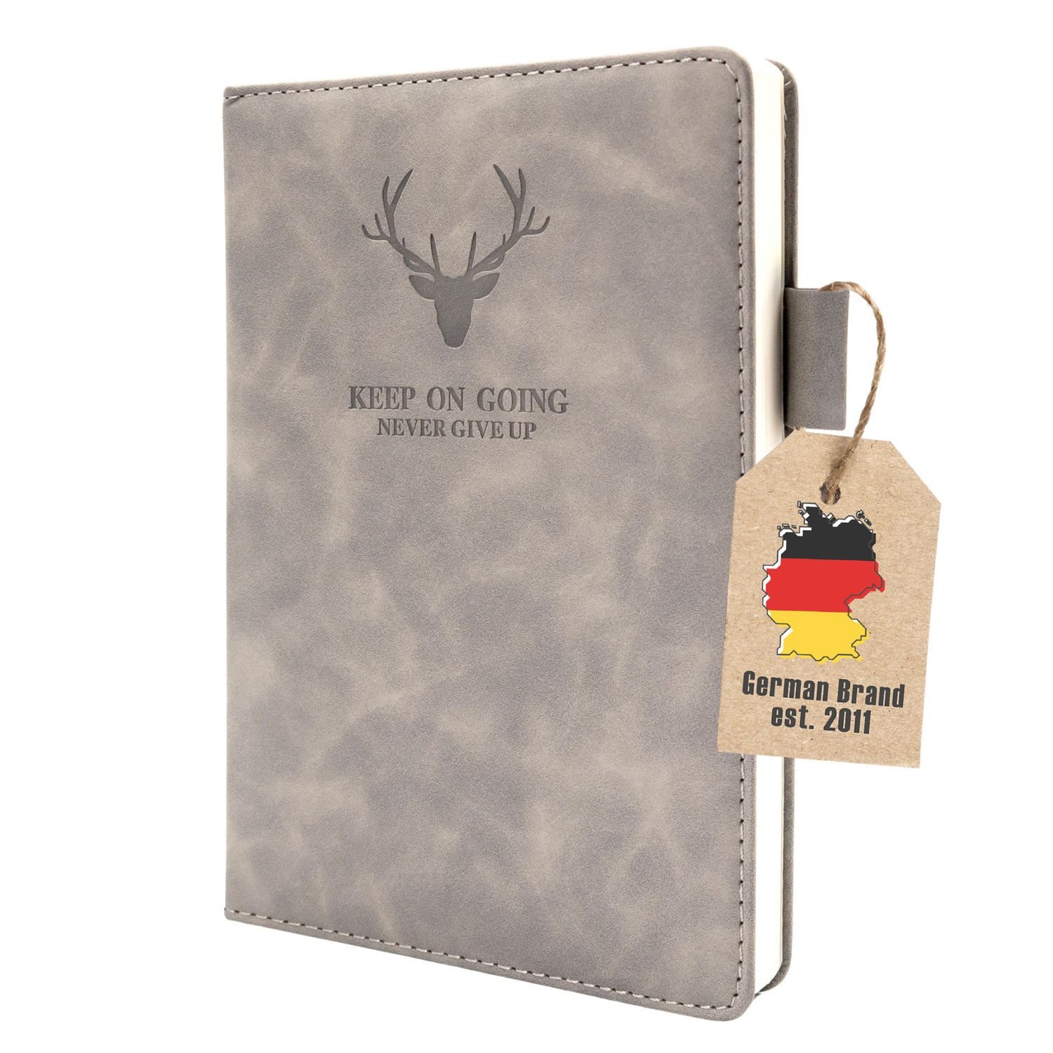 Intirilife Notizbuch, Notizbuch Liniert A5 Motivationsspruch Notizblock Kunstleder Tagebuch