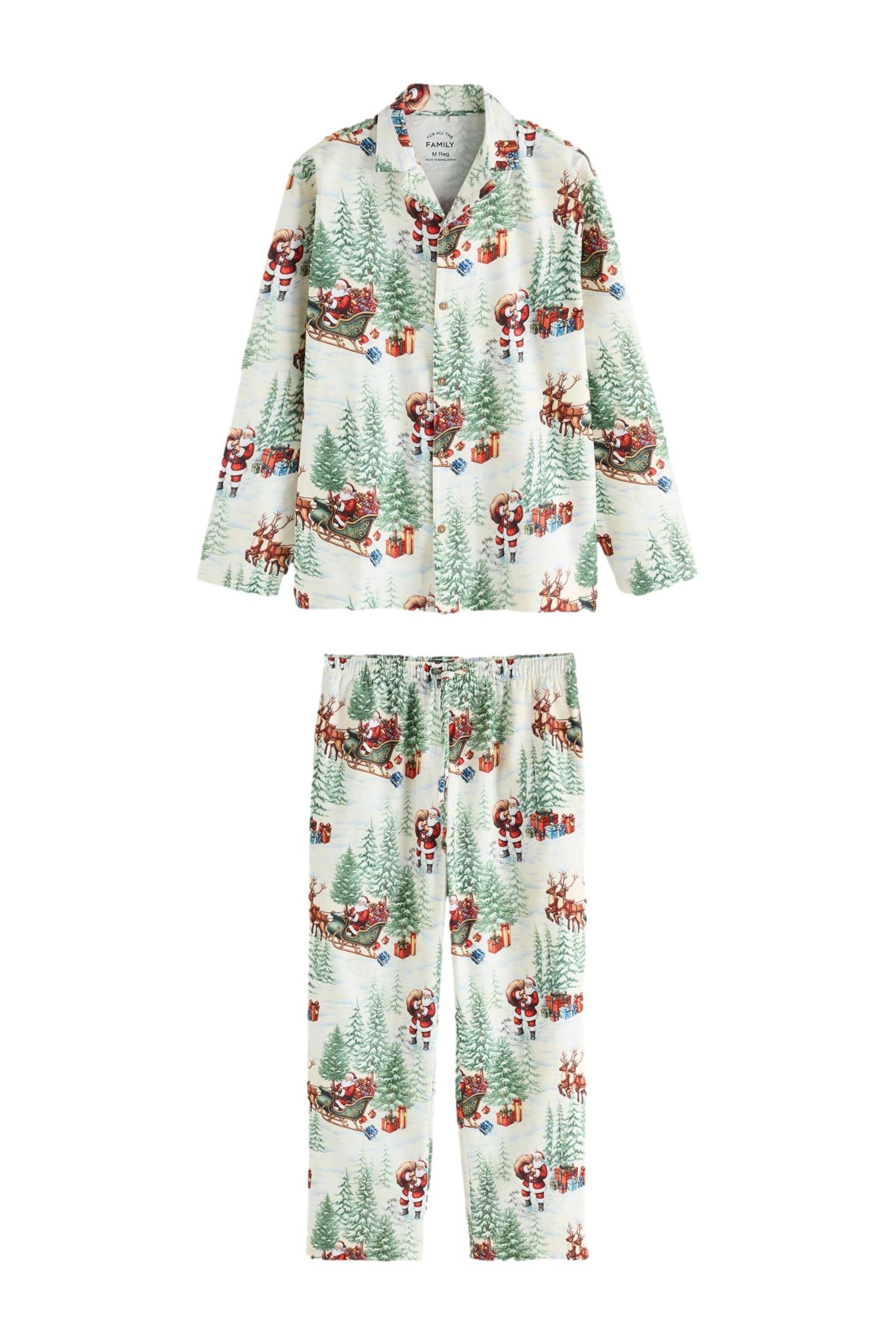 Next Pyjama Weihnachtlicher Schlafanzug mit Knopfleiste, (2 tlg)
