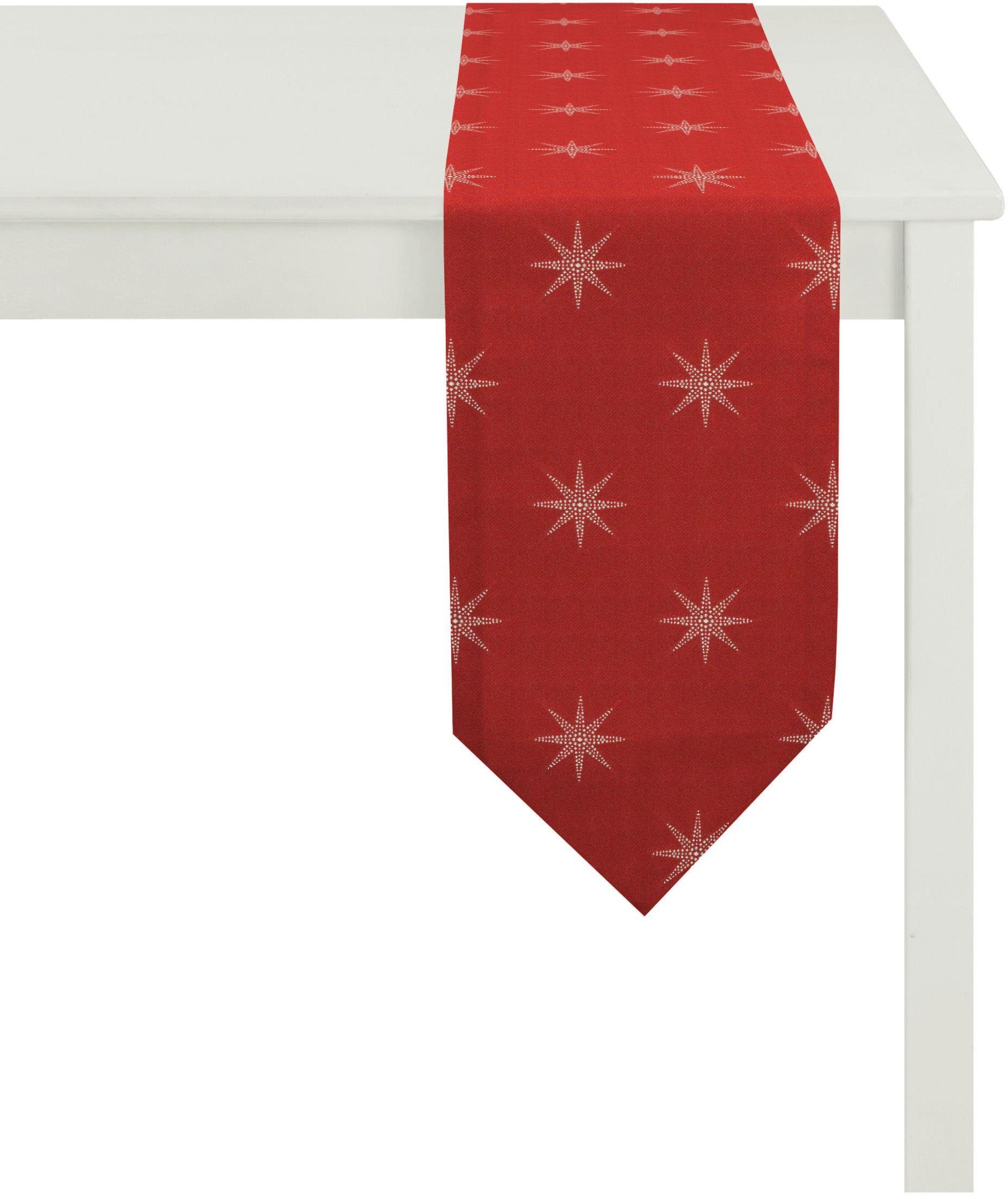APELT Tischband 2607 Christmas Elegance, Jacquard, Weihnachtsdeko, Weihnachten (1-tlg) rot | Tischbänder
