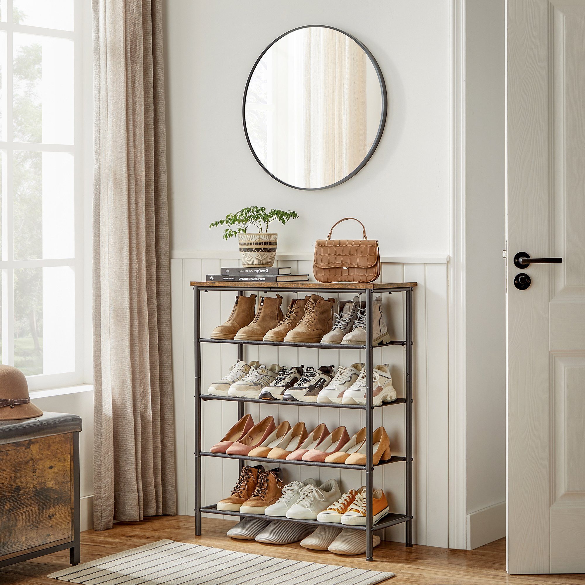 VASAGLE Schuhregal Schuhschrank, 4/5Ebenen, Stoffablagen, große günstig online kaufen