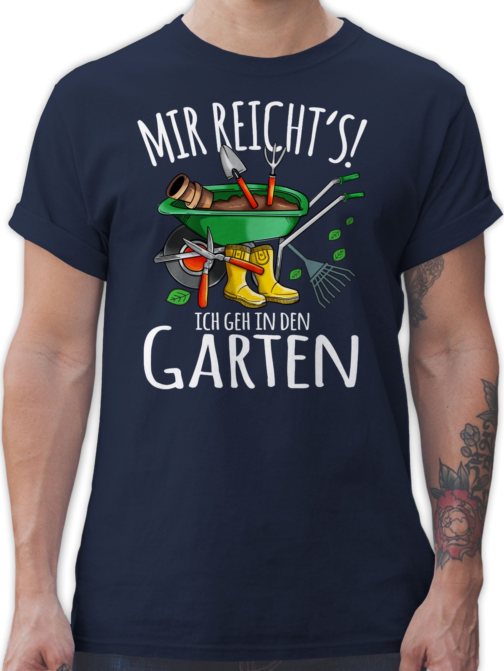 Herren T-Shirt 'Mir Reicht’s, Ich Geh In Den Garten' – Witziger Gärtner-Spruch, Weiß