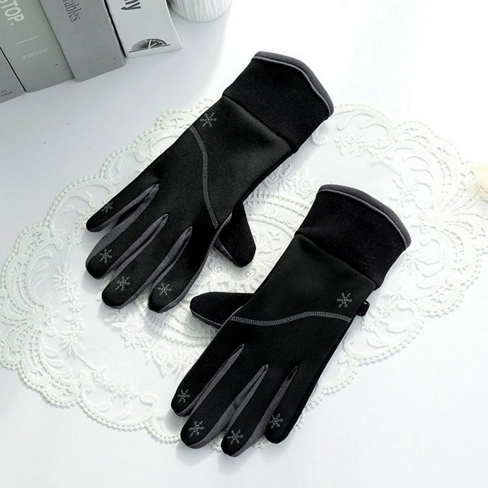Material und berührbare sorgt warme Handschuhe kaltem für - und Baumwollhandschuhe Herbst Hochwertiges bei Winter YANN Wärme mit Schneeflockenmuster, Komfort