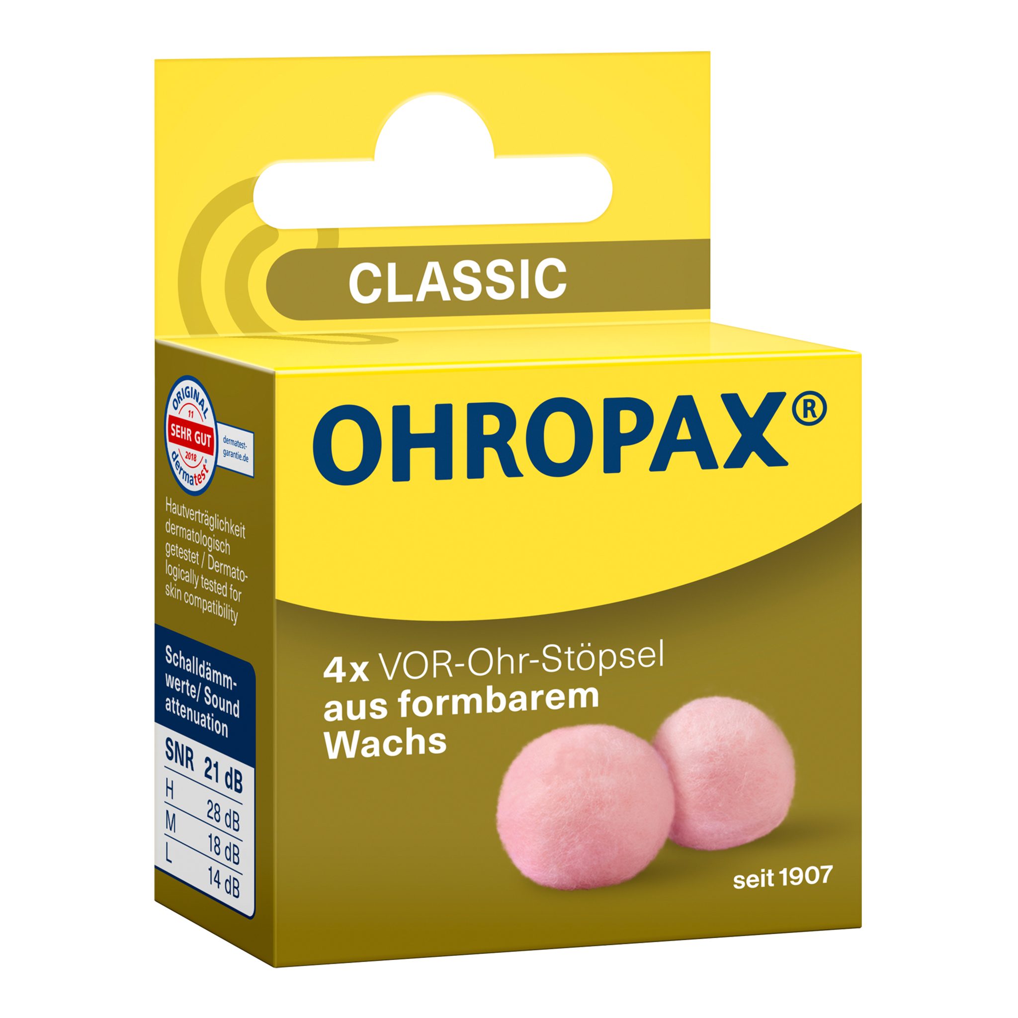 OHROPAX Gehörschutzstöpsel OHROPAX Classic Ohrstöpsel, 4 St.