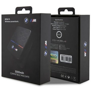 BMW Smartphone-Hülle BMW MagSafe Powerbank 3.000 mAh mit Kabel M Kollektion Schwarz