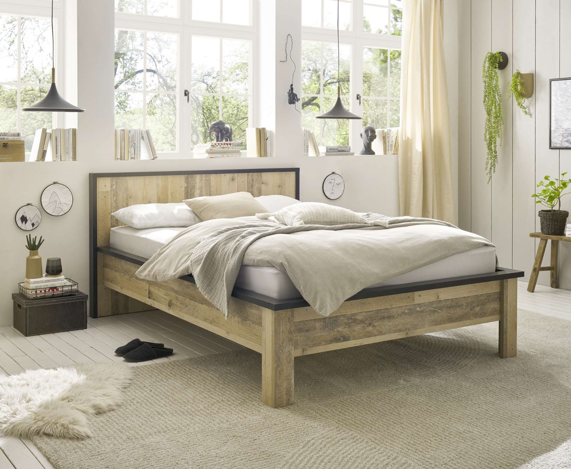 99rooms Bettgestell Woodsher (Bettgestell, Bett), ohne Matratze & Lattenrost, ohne Bettkasten
