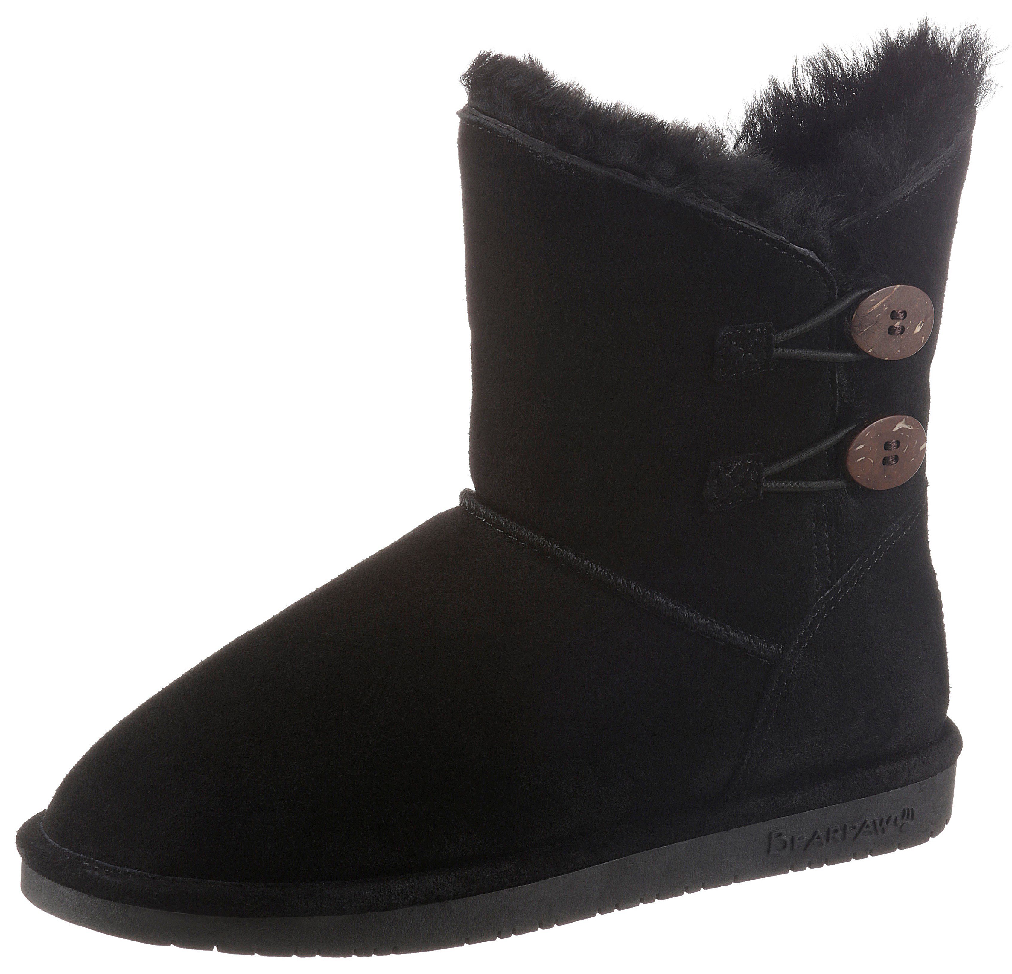 Bearpaw ROSALINE Winterboots mit modischen Zierknöpfen schwarz