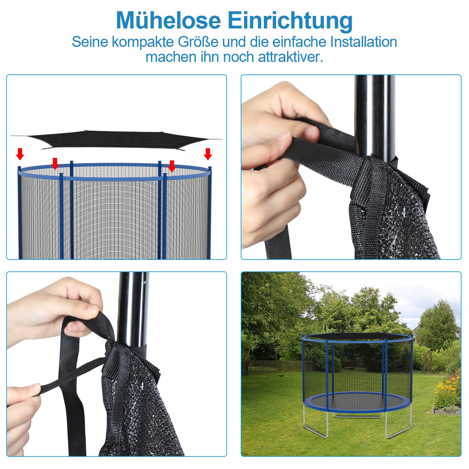 Clanmacy Trampolin-Randabdeckung Stoff Trampolin Schattenabdeckung Anti-UV-Trampoline Sonnenschutzzub