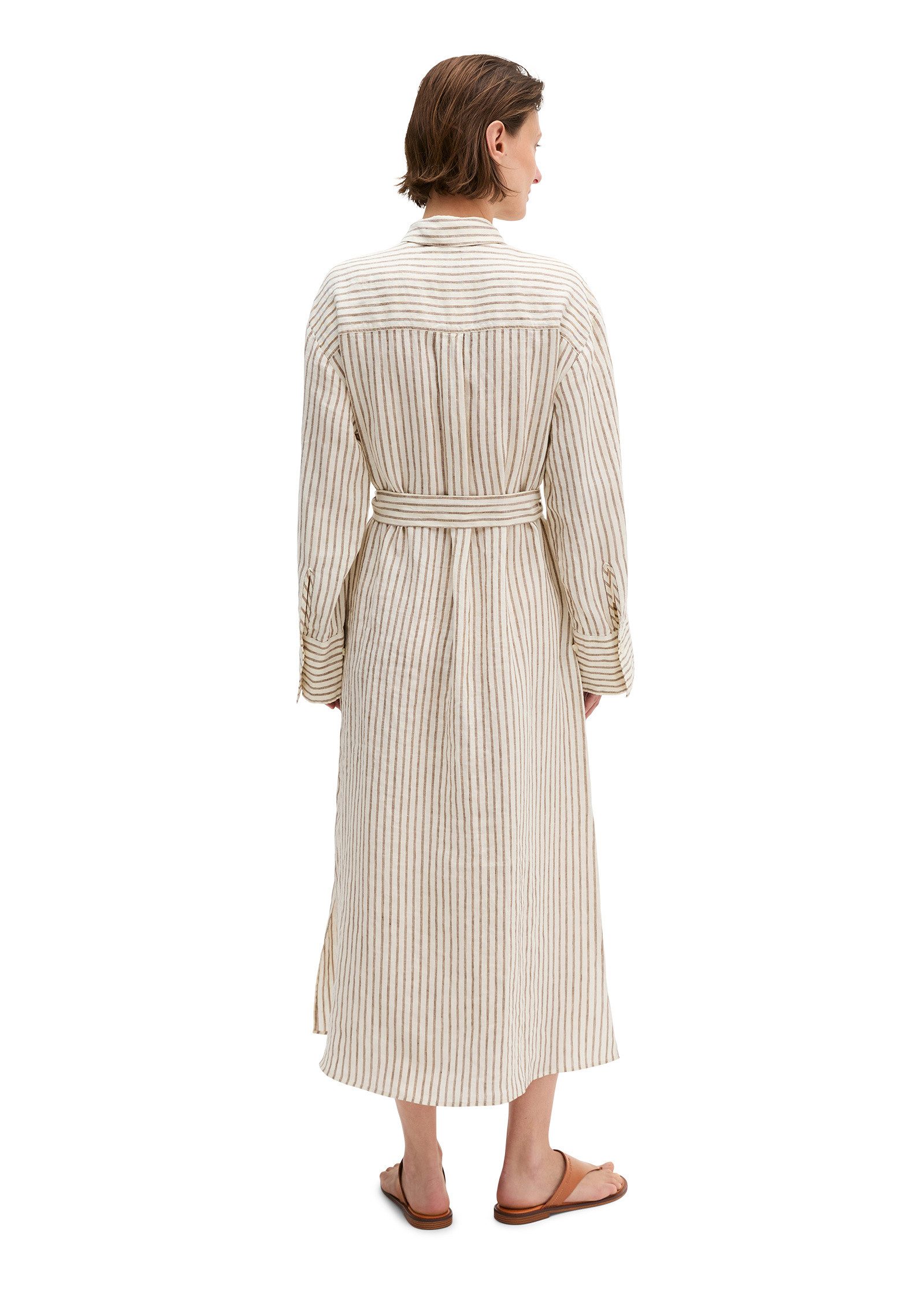 Marc O'Polo Hemdblusenkleid mit garngefärbtem Streifenmuster