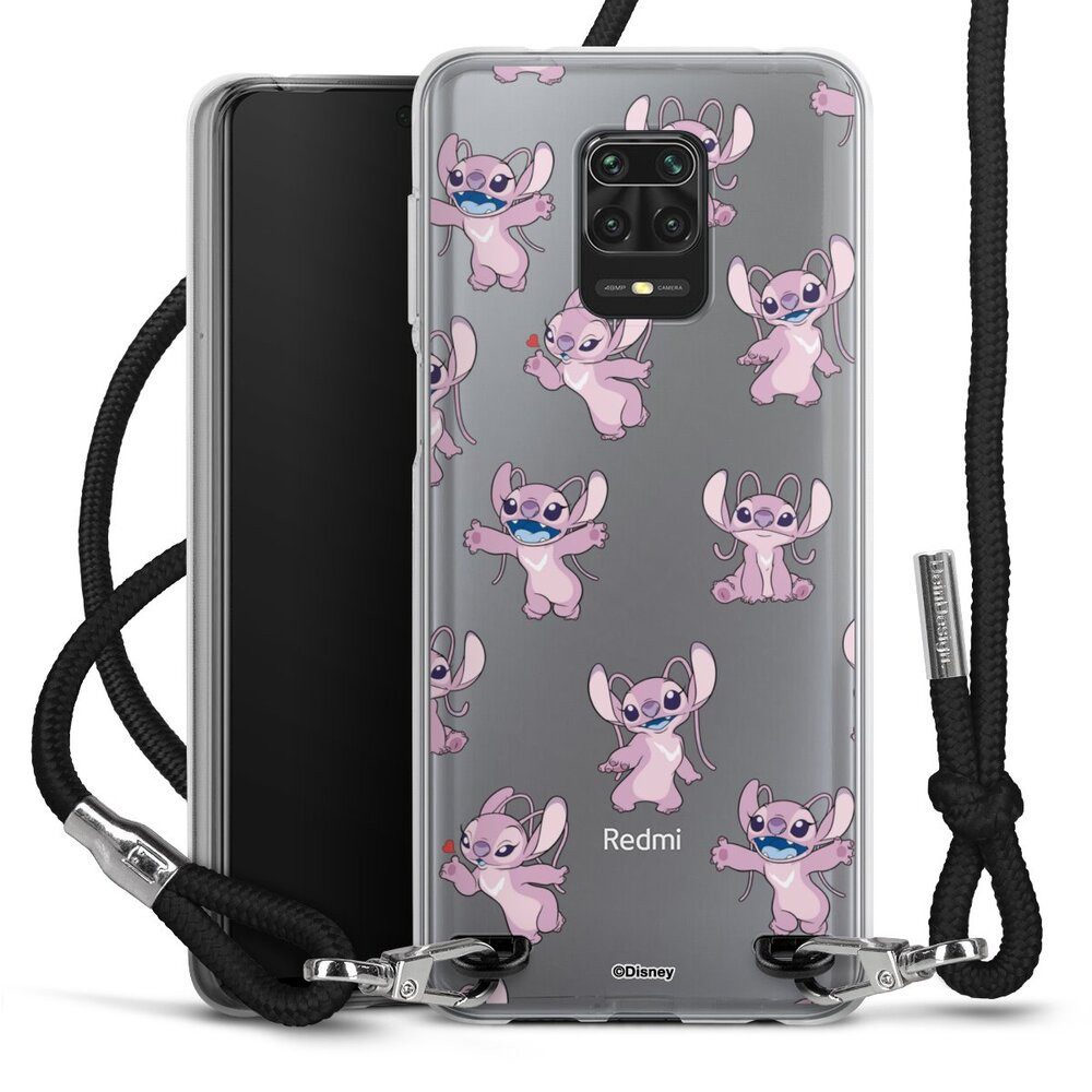 DeinDesign Handyhülle Lilo & Stitch Engel Disney Angel Faces Pattern Transparent, Xiaomi Redmi Note 9s Handykette Hülle mit Band Case zum Umhängen