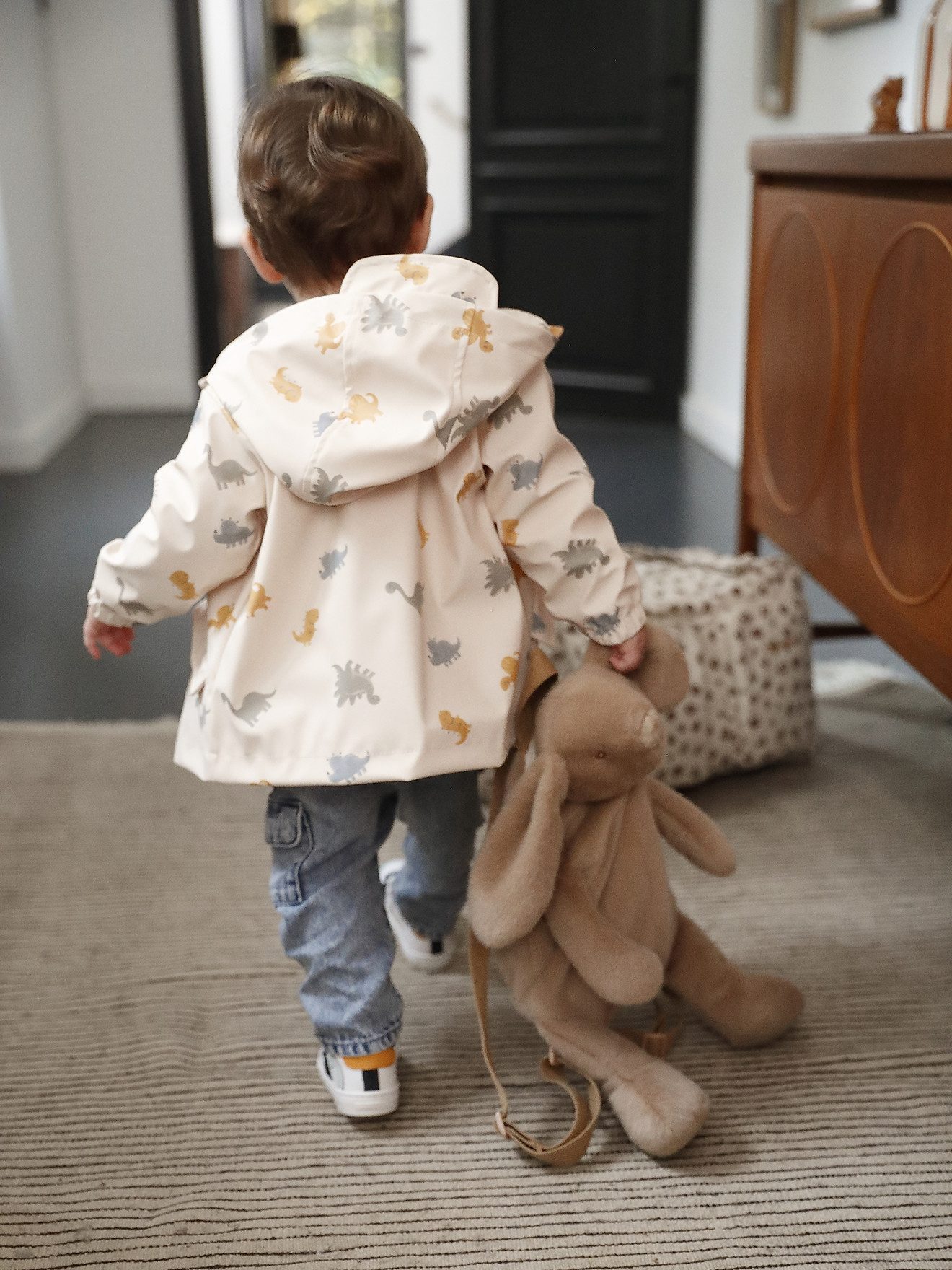 vertbaudet Regenjacke Baby Regenjacke mit Kapuze und Dinosauriern