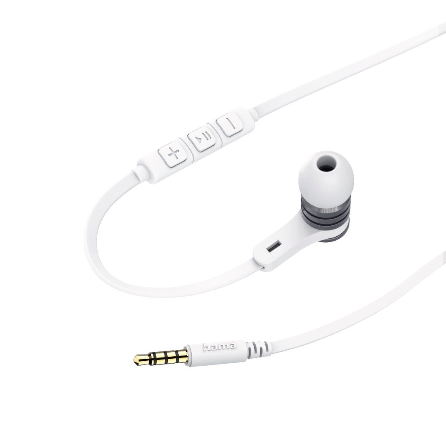 Hama Intense In-Ear Headset 3,5mm Klinke Ohrhörer Smartphone-Headset (Anruffunktion, Mikrofon, Wiedergabe-Steuerung, Lautstärkenreglung, 3,5mm, Mikrofon, Fernbedienung, Silikon-Ohrpolster, 3,5mm Klinken-Stecker)